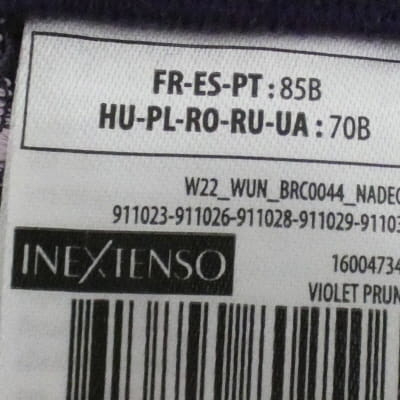 Soutien-gorge violet à dentelle imprimé avec armatures - femme - In Extenso - taille 85 B - Photo 4