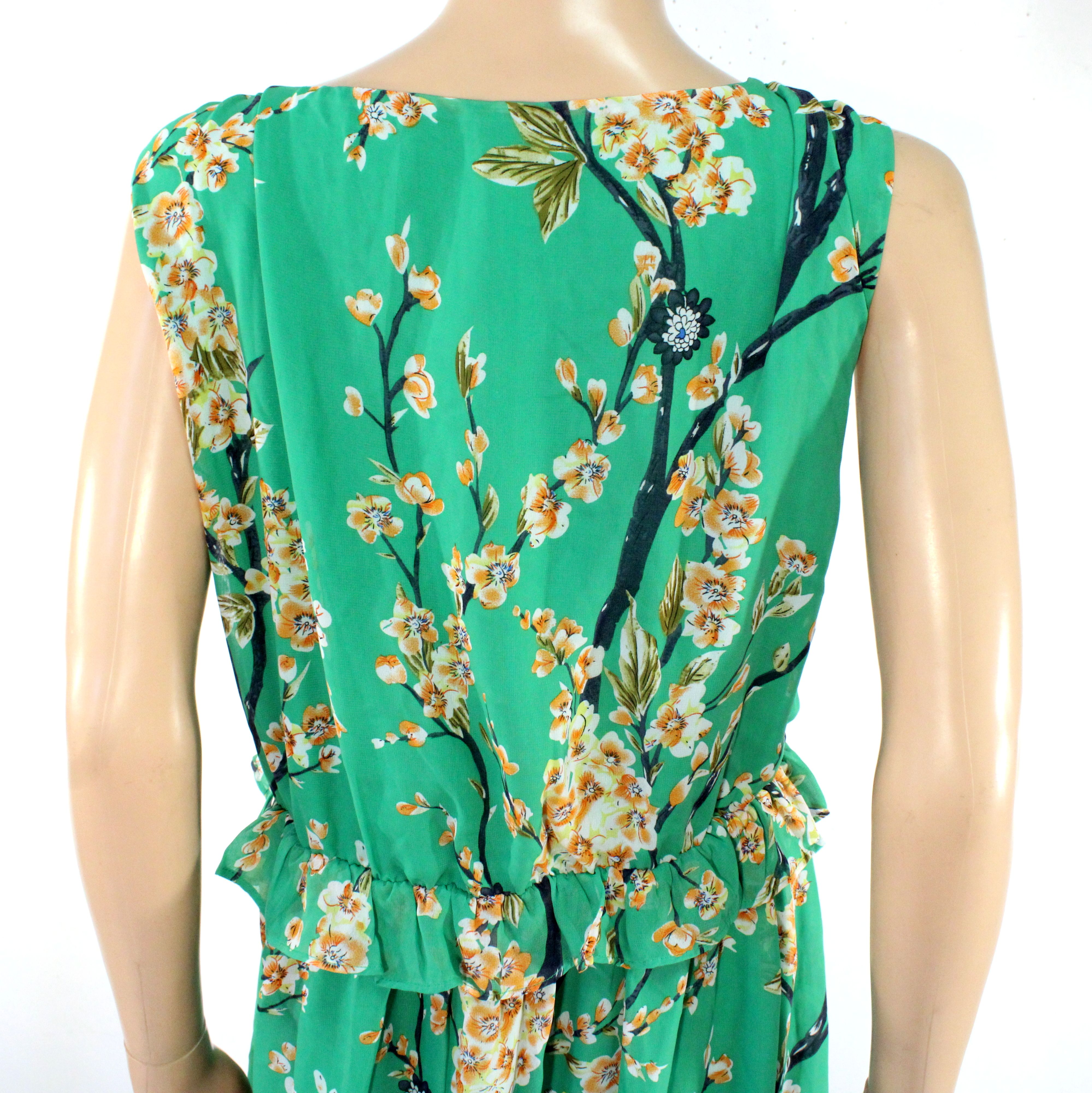 Robe Verte & Orange Fleuris BODYFLIRT Taille 50 - Photo 3