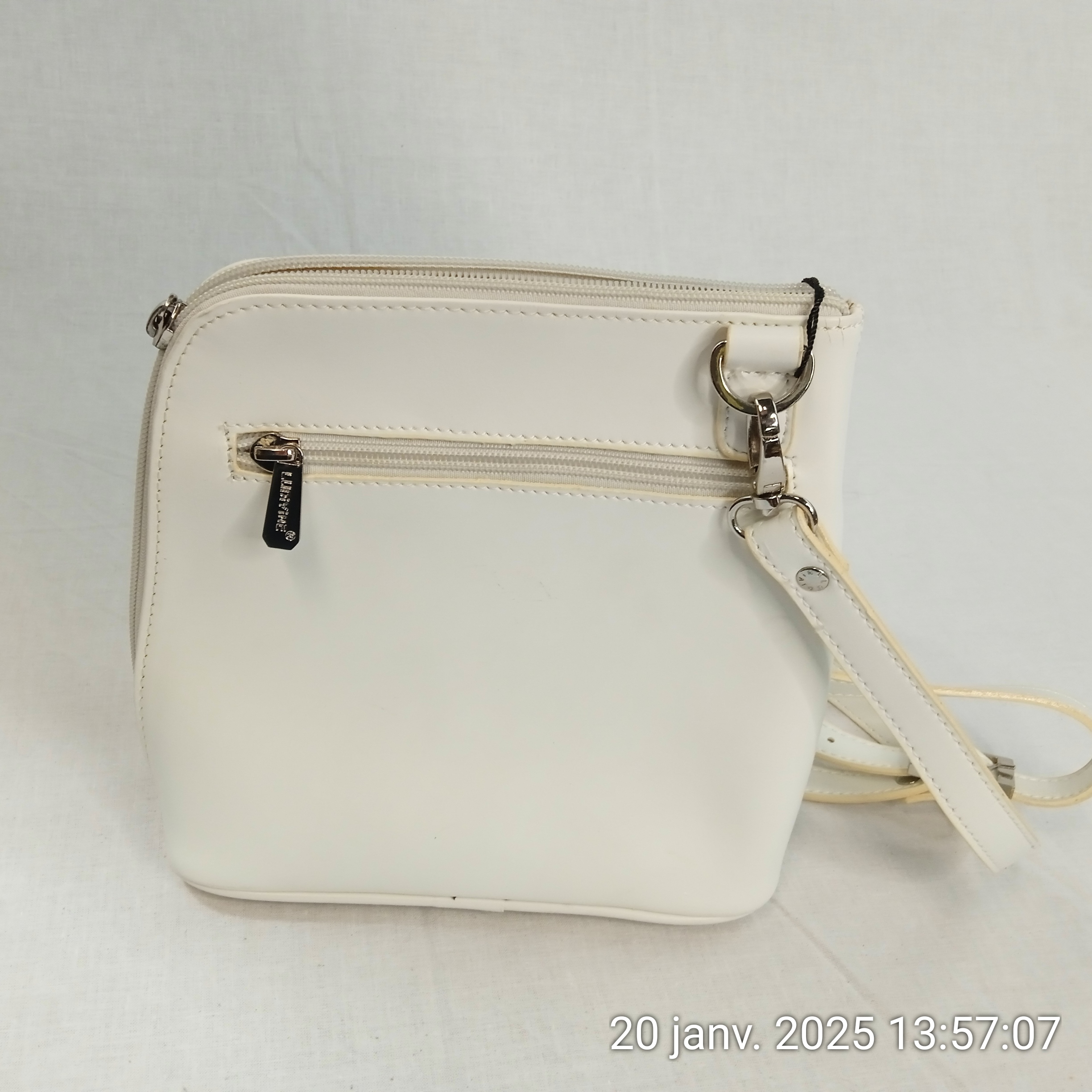 AUTHENTIQUE sac bandoulière LUDIVINE en cuir blanc - Photo 1