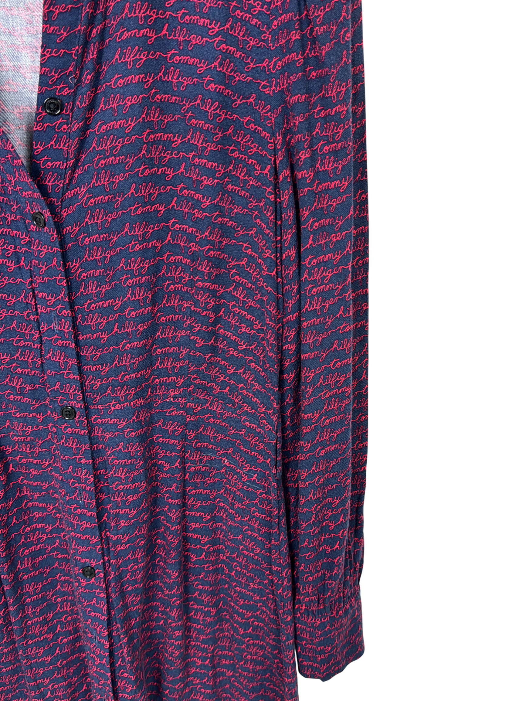 Voir photo 2 de Robe Chemise Tommy hilfiger motifs monogramme bleu marine XS 💛 Robe Chemise Tommy hilfiger motifs monogramme bleu marine XS 💛 - Vue 2 -