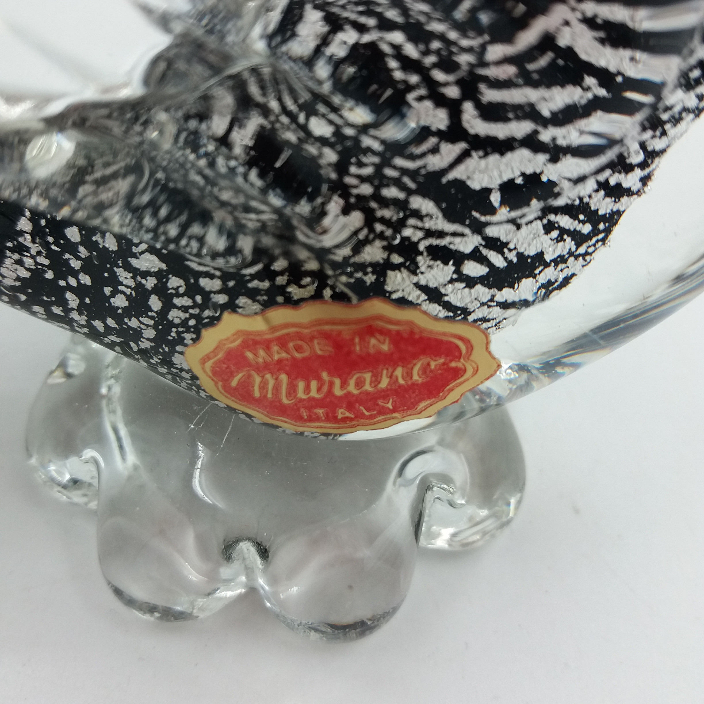 Oiseau en verre soufflé sur son socle. Murano. Made in Italie. - Photo 4