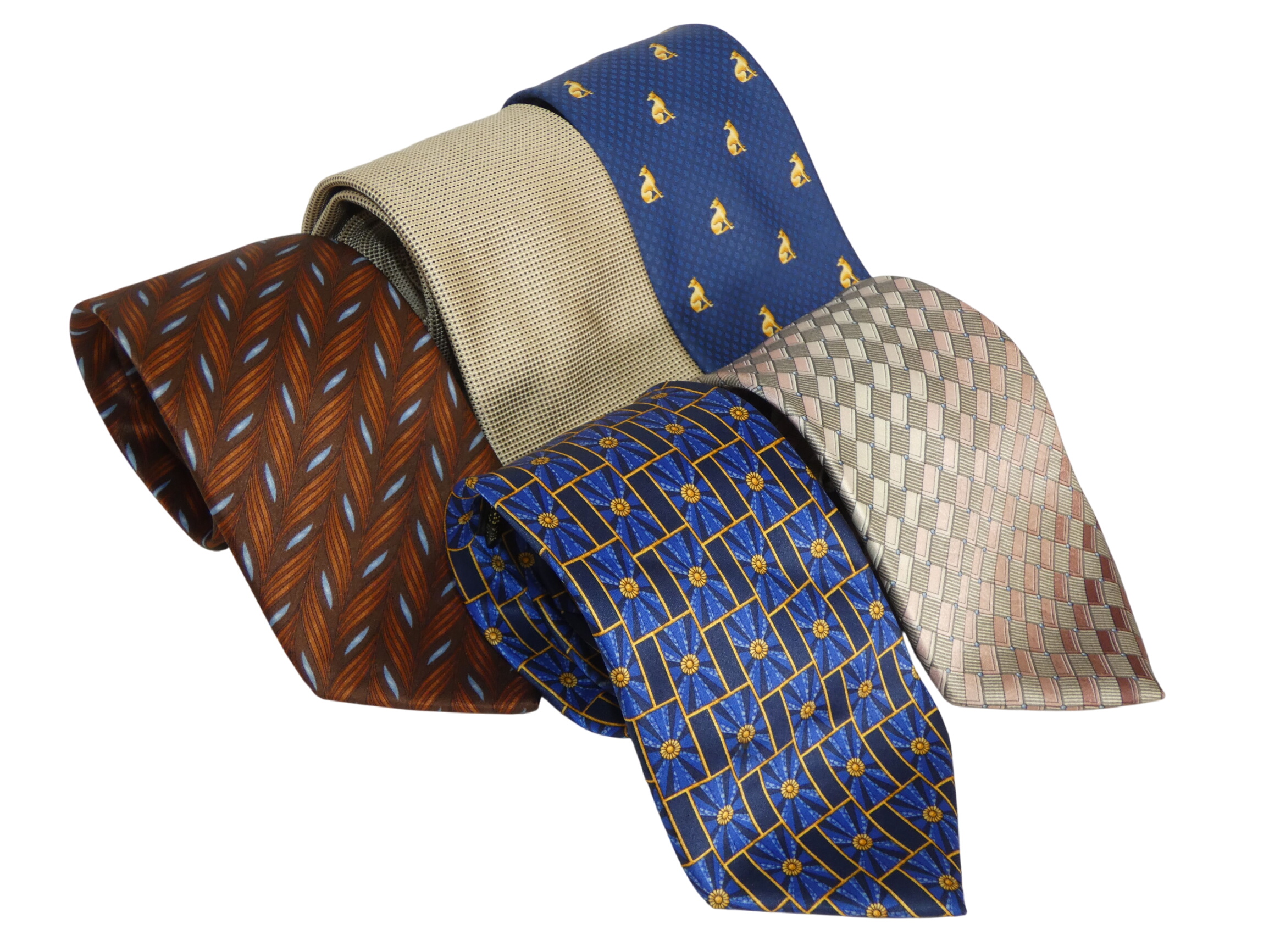 Lot de 5 cravates en soie de marque LANVIN Paris - Photo 0