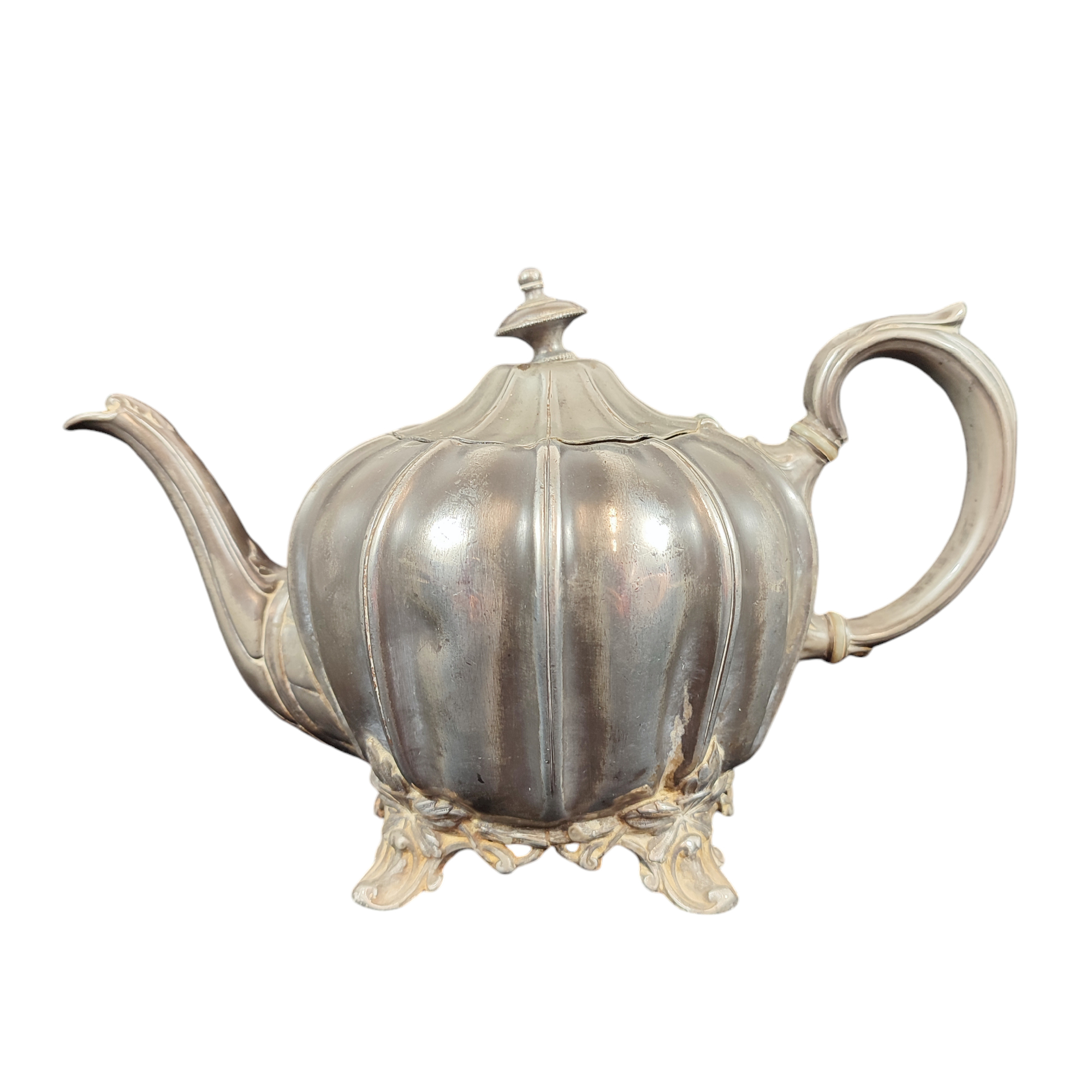 Ancienne théière SHEFFIELD en métal argenté Woodcock and Hardy 1495 - Image 4