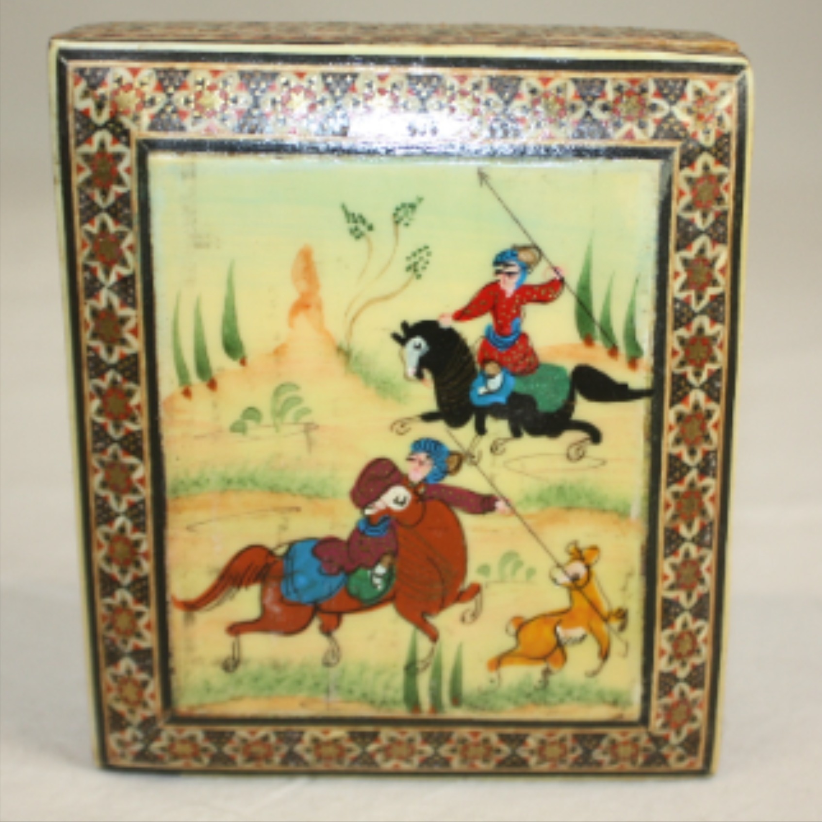Boîte Khatam indo - persane vintage bois - Photo 1