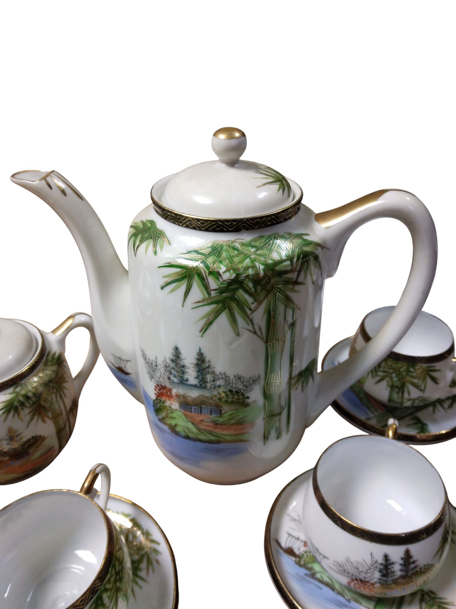 Service à thé CHINOIS en Porcelaine fine - Bon état - Photo 2