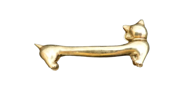 Lot de 6 Porte couteaux Chatons en métal argenté  - Vue 4 - 