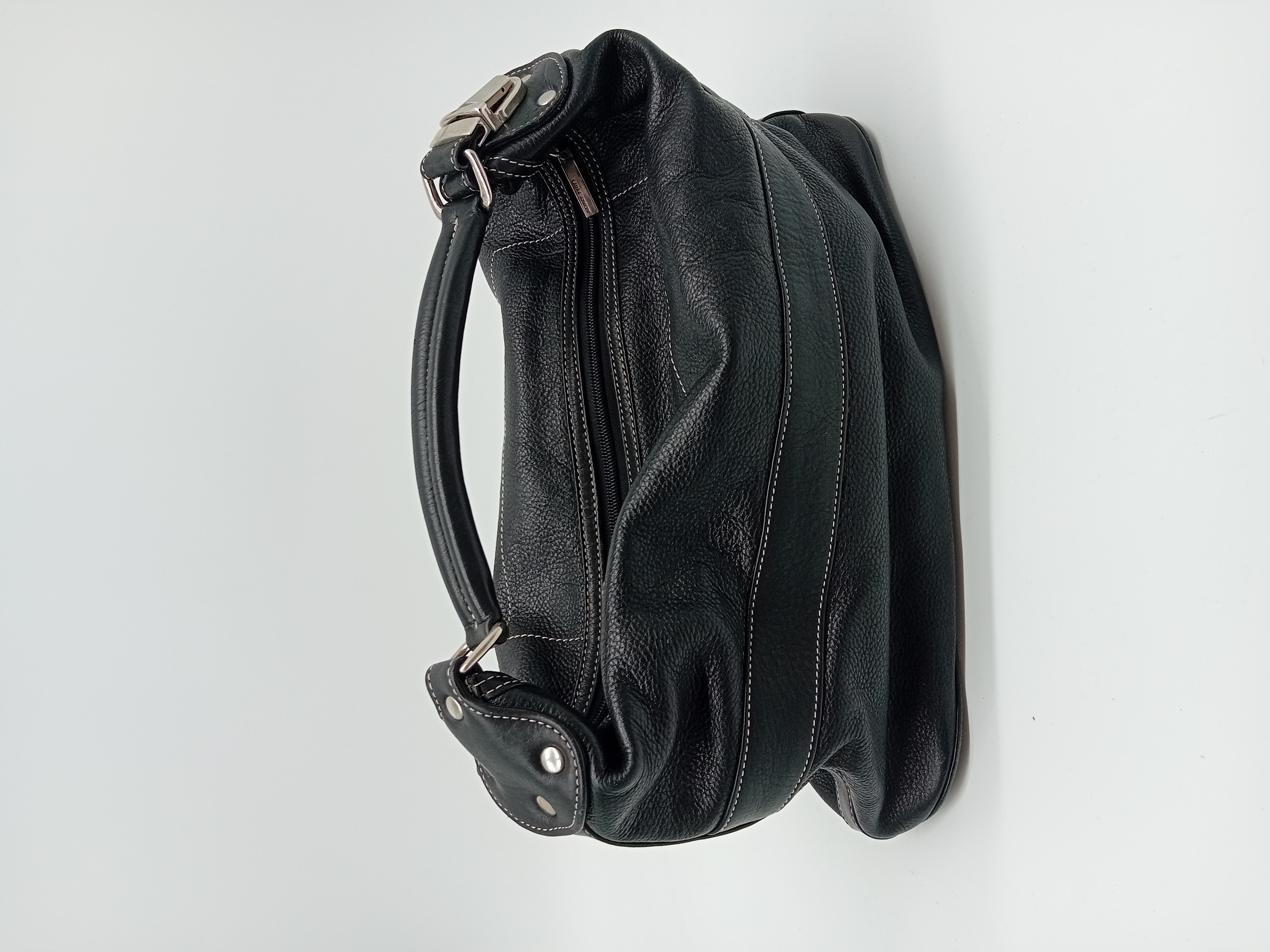 Sac À Main Cuir Noir Laura Ashley Couture Contrastée (T4955) Très bon état - Vue 2 - 