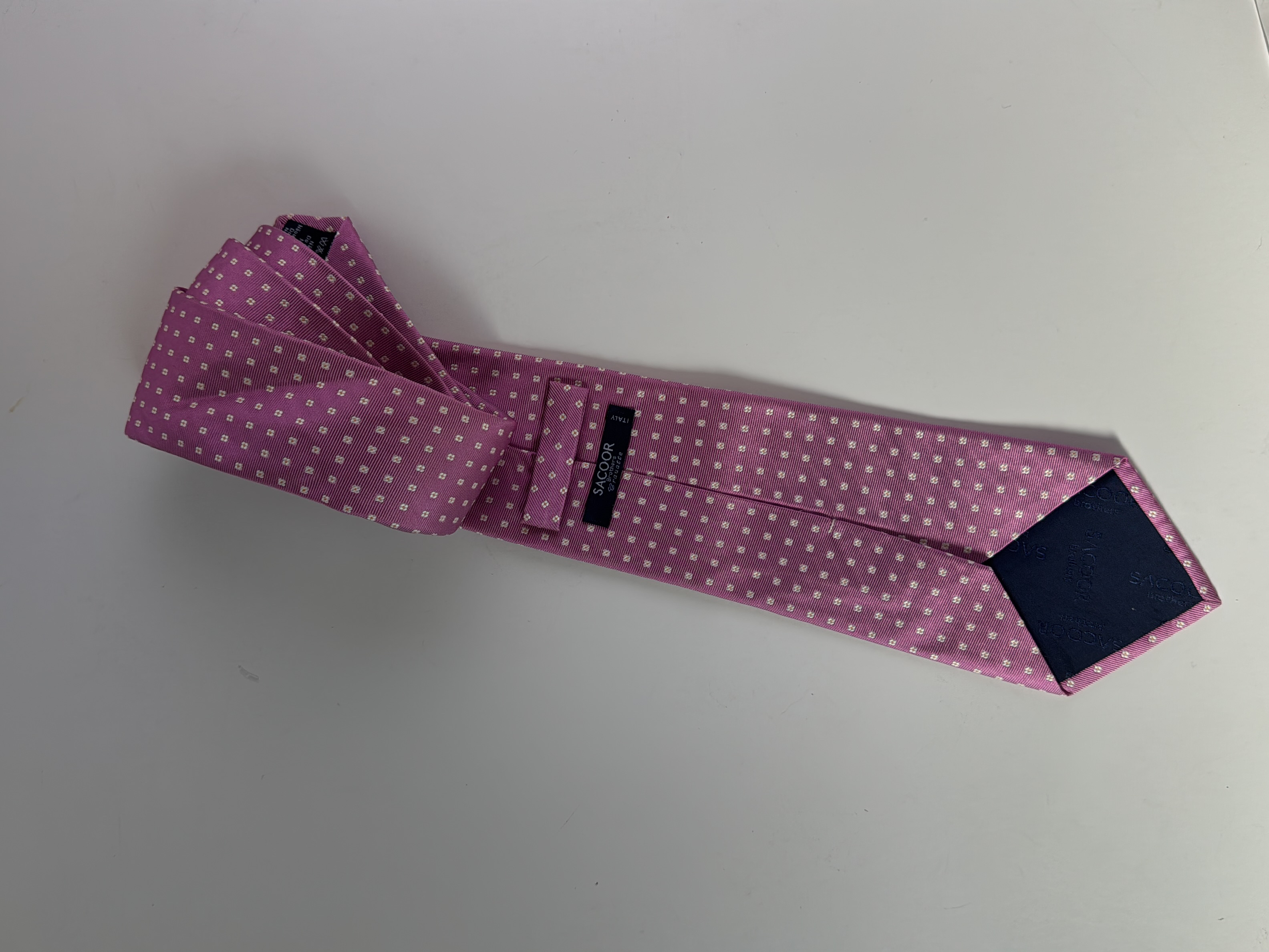 Cravate Sacoor brothers violette à motifs 👔 - Photo 2