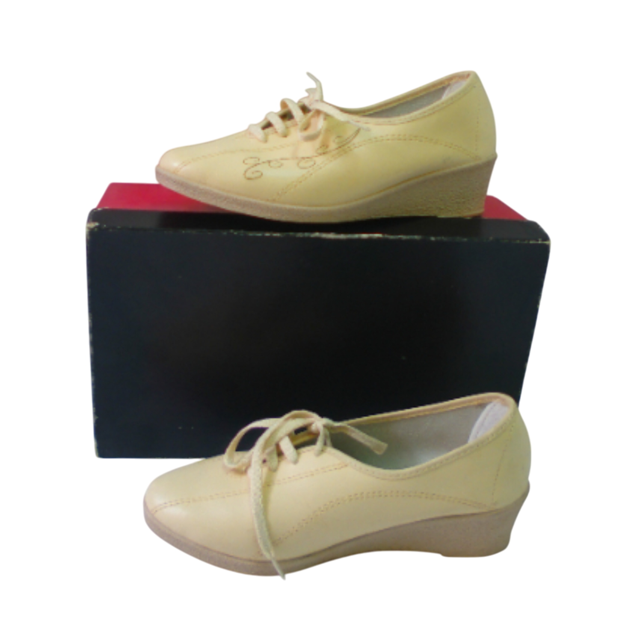Chaussures Vintage, beige à motif sur le côté, pointure 36 - Photo 0