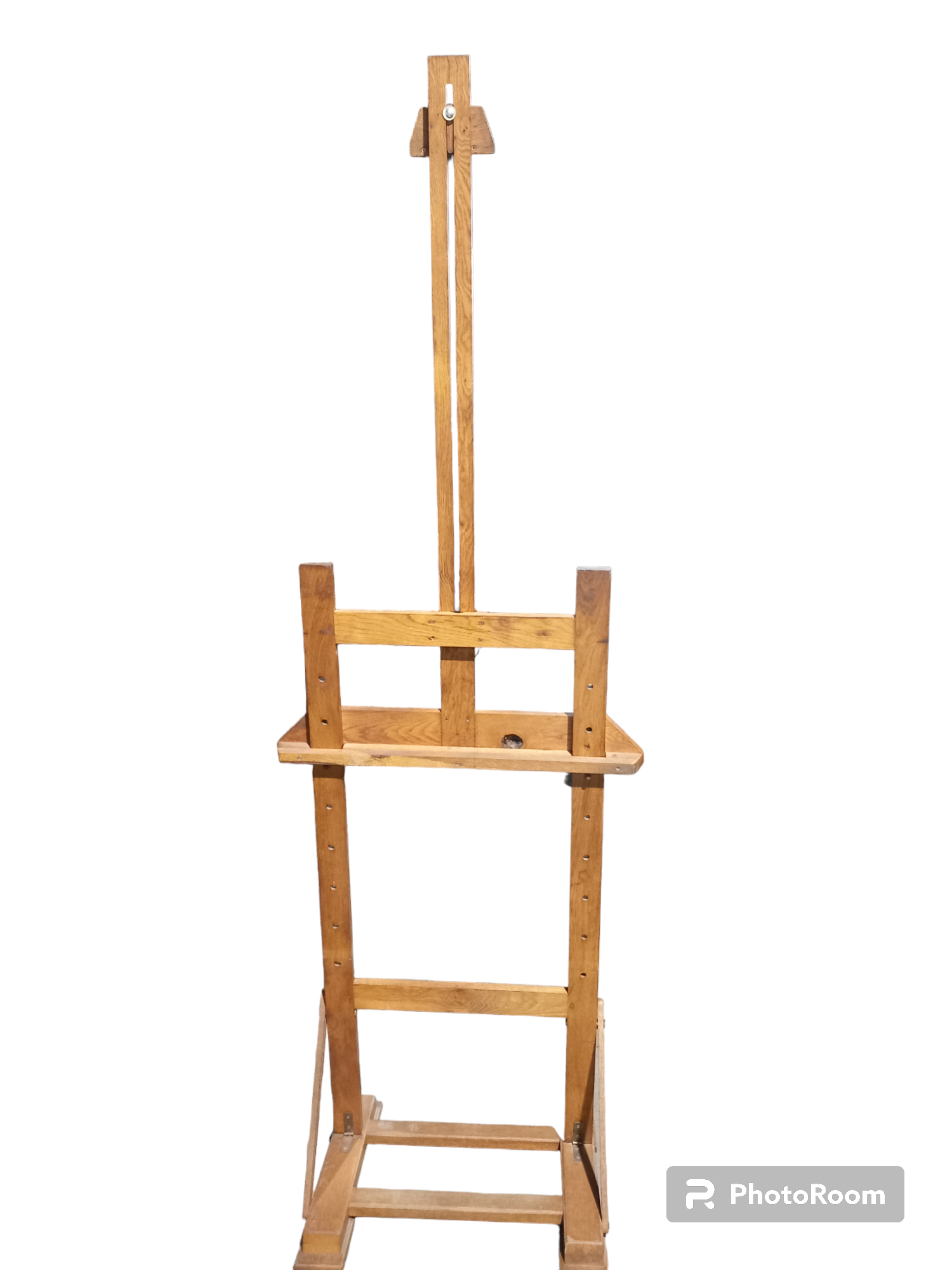  Grand Chevalet De Peintre Vintage En Bois Nature Chevalet D'atelier A Crémaillère En Chêne Très bon état - Vue 7 - 