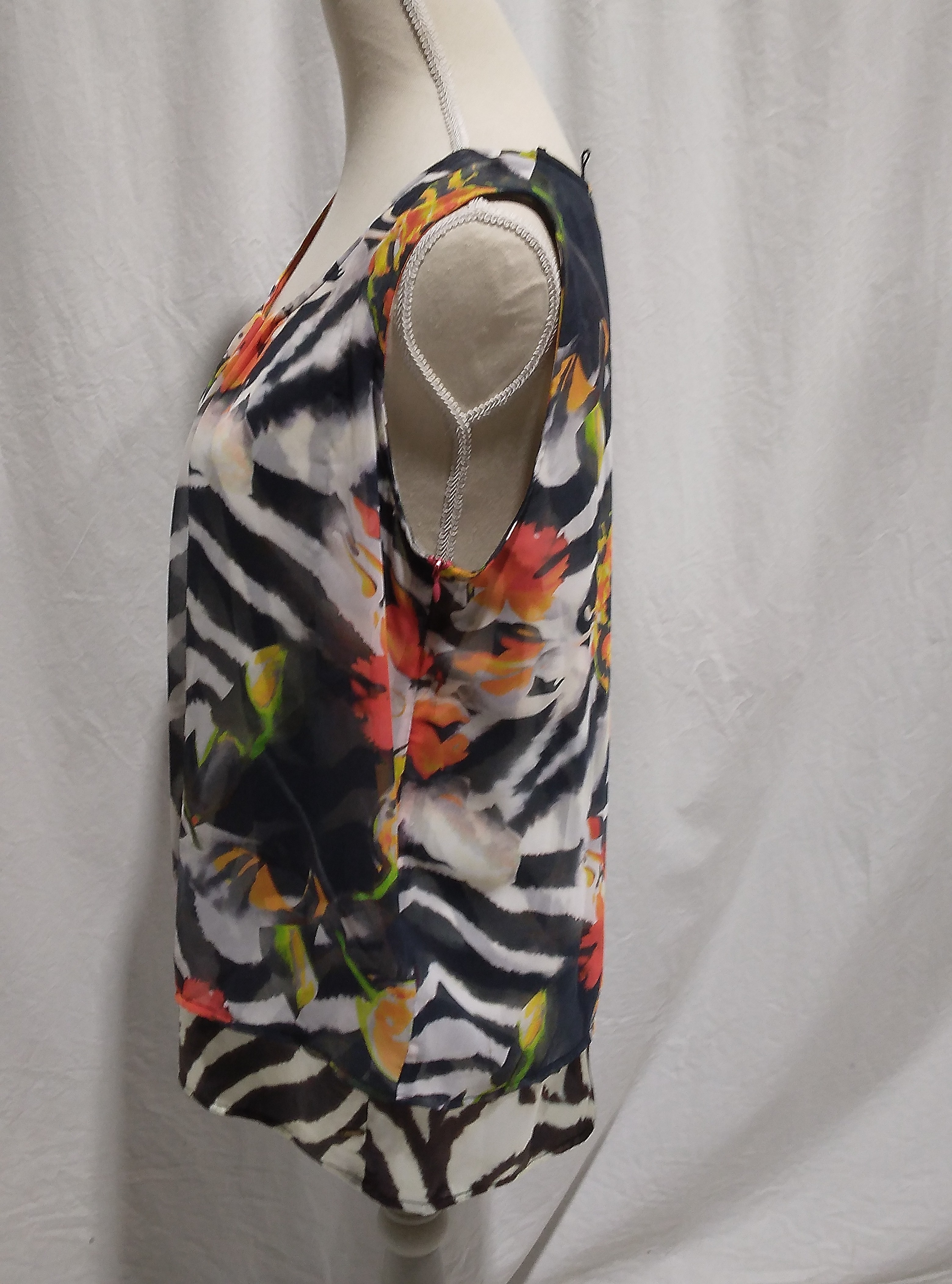 Blouse imprimée fleurie multicolore, Azay Collection - 44 Comme neuf - Vue 4 - 