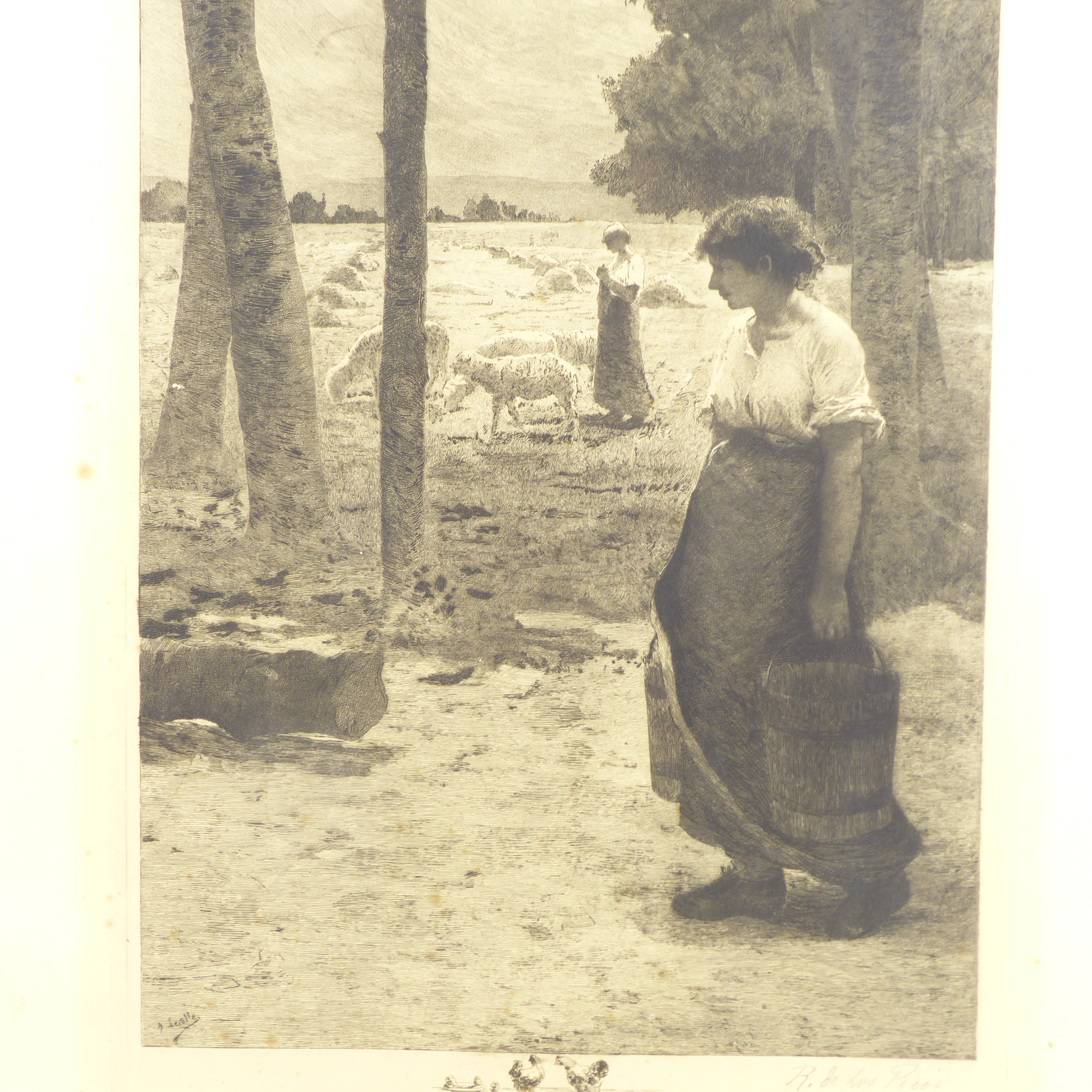 Ancienne gravure encadrée - Signée Ricardo De Los Rios - Photo 2