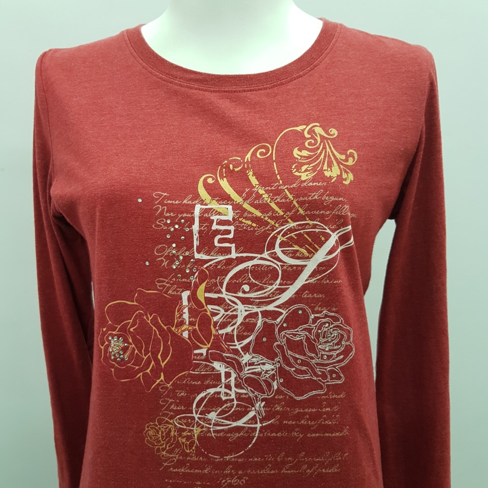 Top rouge cramoisi imprimé jaune et blanc - ESPRIT - taille M - Photo 4