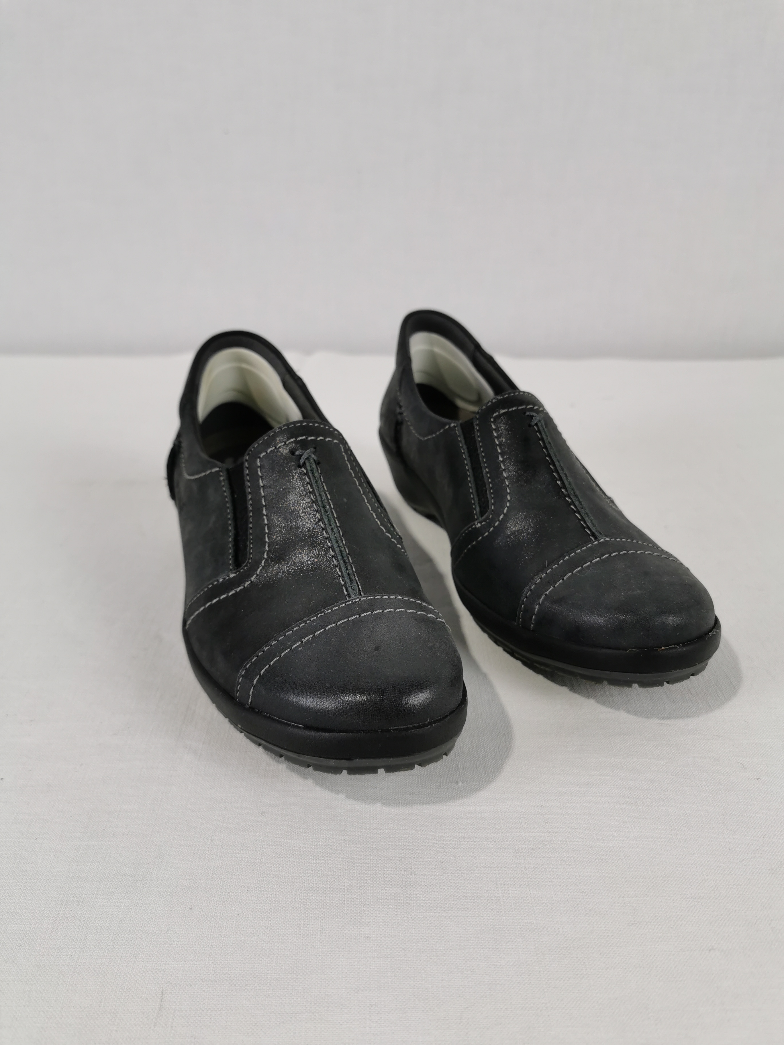Mocassins cuir gris femme - Suave taille 35  Très bon état - Vue 2 - 
