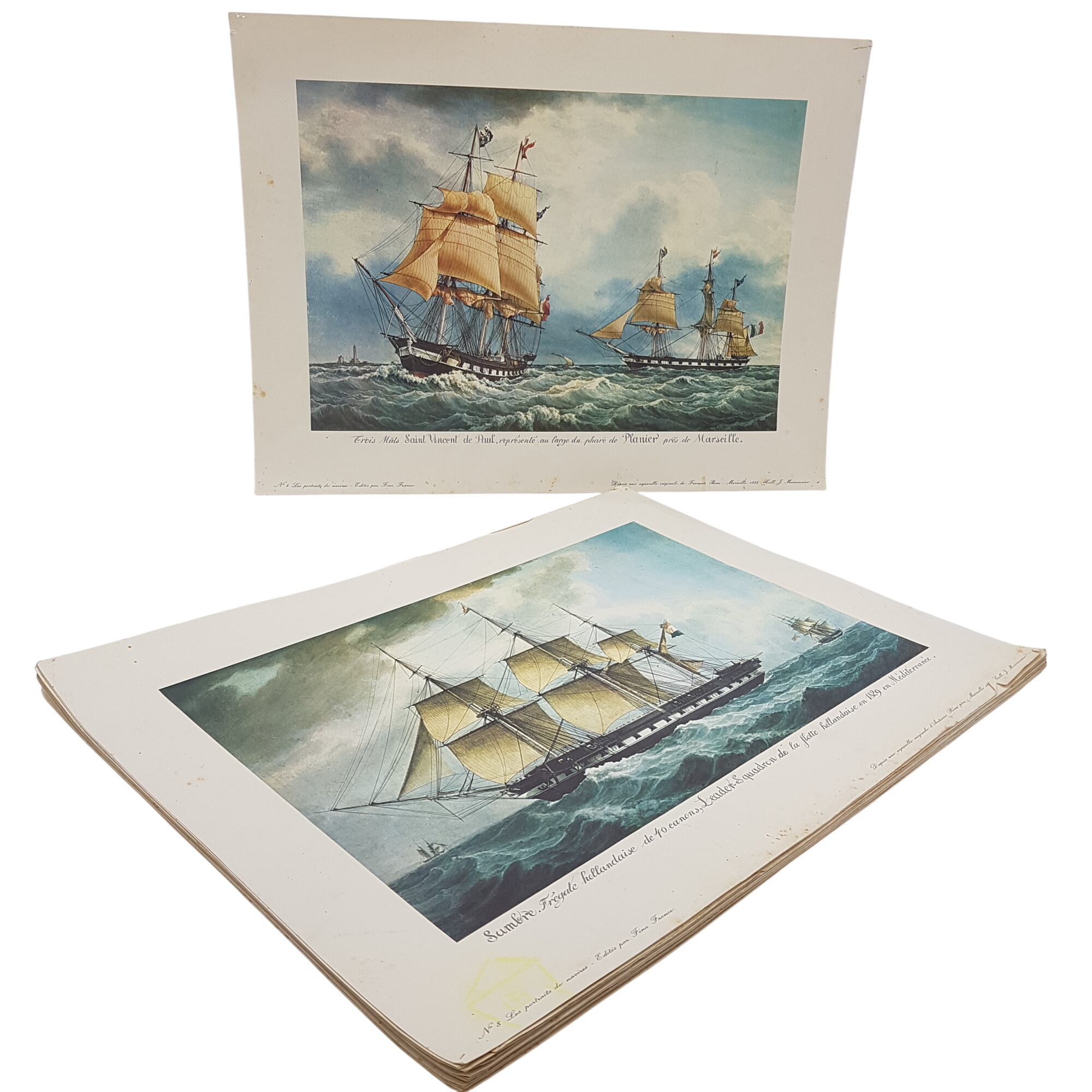 Acheter Lot de 14 affiches "Les portraits de Navires" - Édité par Fina France - D'après une aquarelle originale d'Antoine Roux père État correct - 35,00 € Lot de 14 affiches "Les portraits de Navires" - Édité par Fina France - D'après une aquarelle originale d'Antoine Roux père État correct - reconditionné disponible sur Label Emmaüs