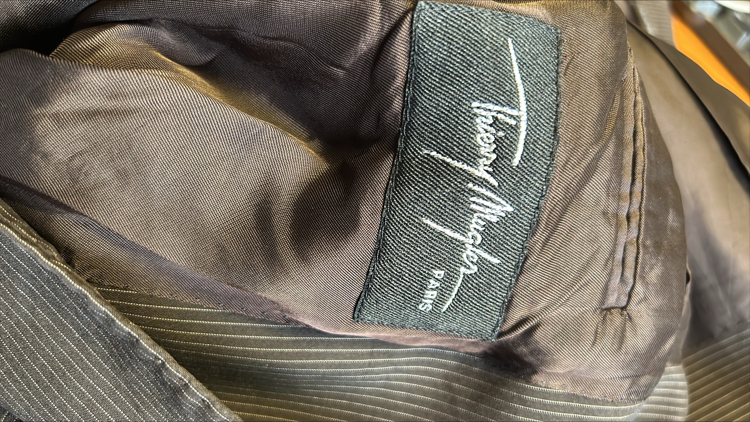 Veste de costume marron à rayures - Thierry Mugler - IT 56 - Photo 3