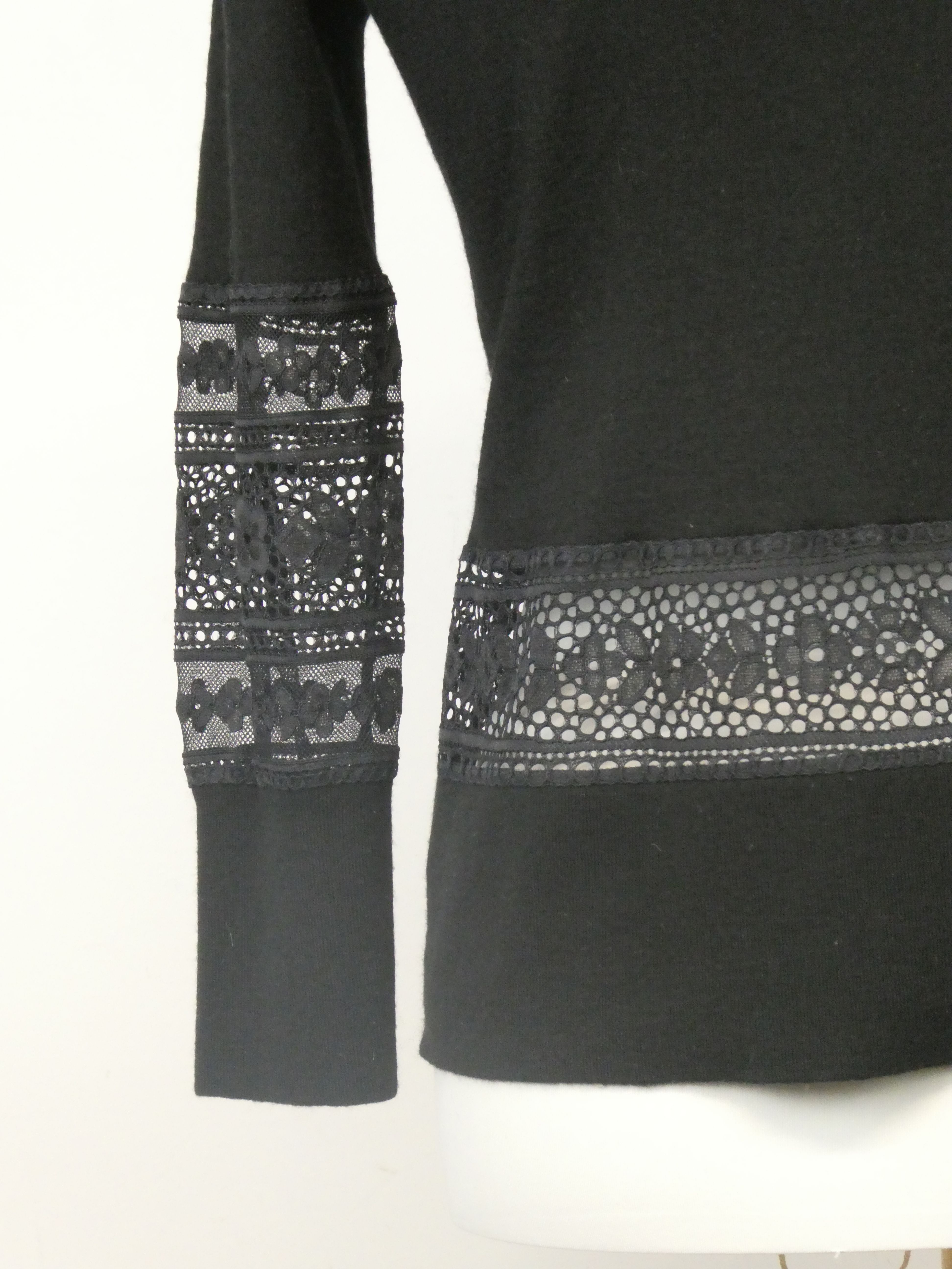 Claudie Pierlot t-shirt manches longues dentelle encolure V - Taille S/1 - Photo 9