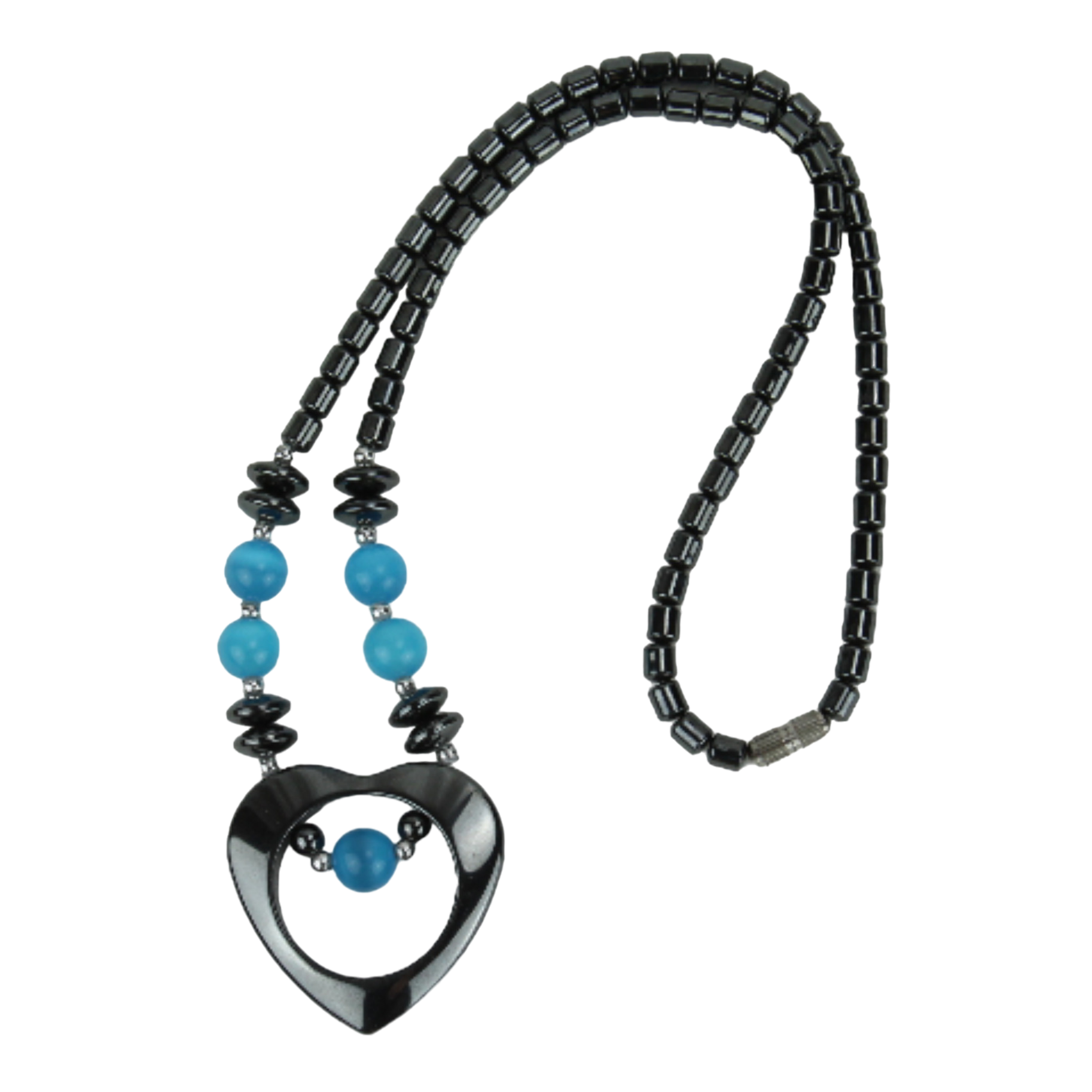 Collier perles et pendentif Hmatite - Label Emmaus - Modalova