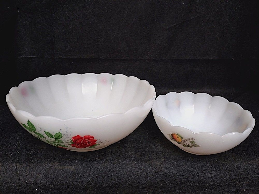 Lot fleuris ARCOPAL -opaline-vintage - Photo 2