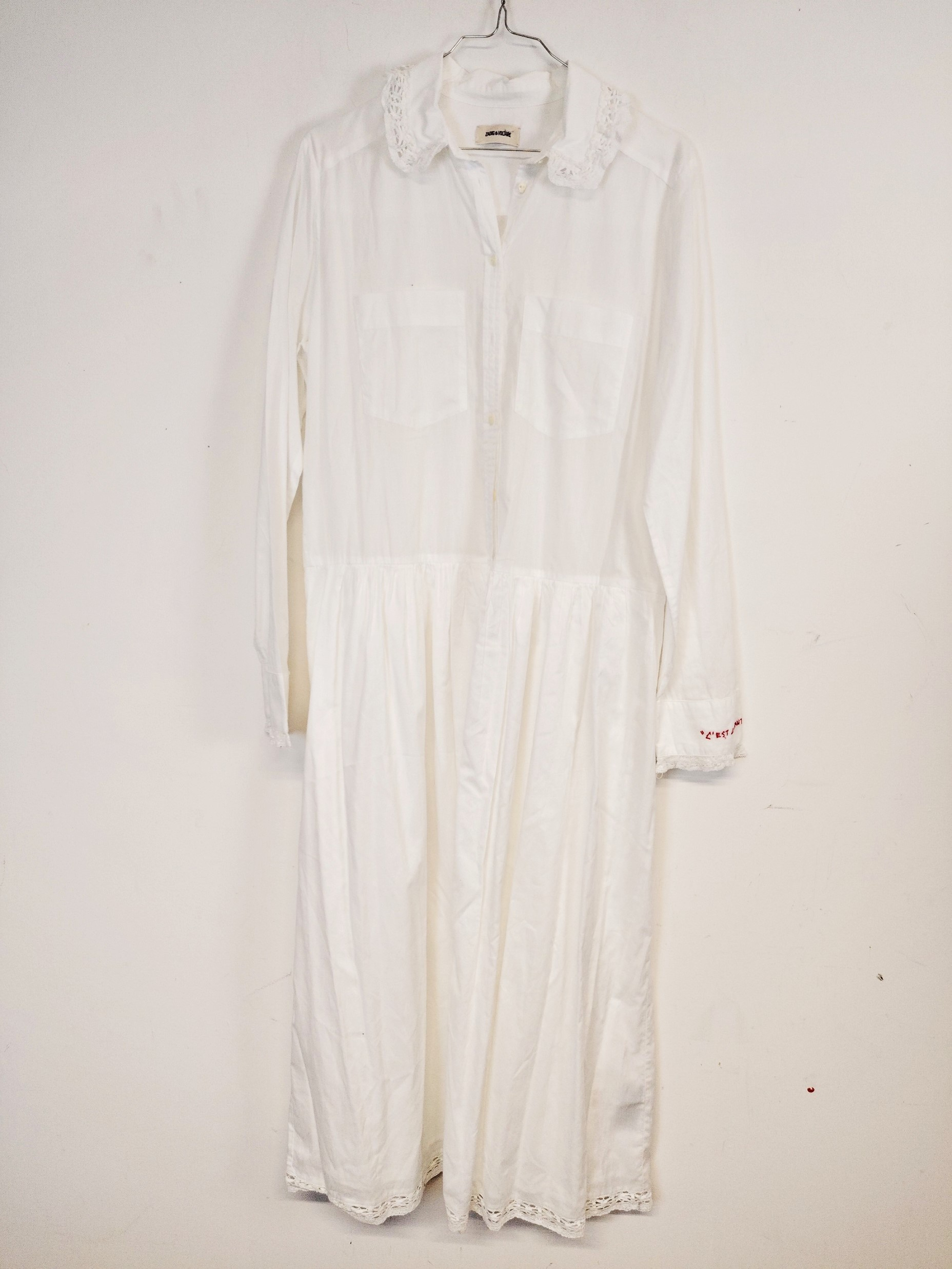 Zadig et Voltaire Robe Chemise blanche avec galon - Taille M - Photo 7