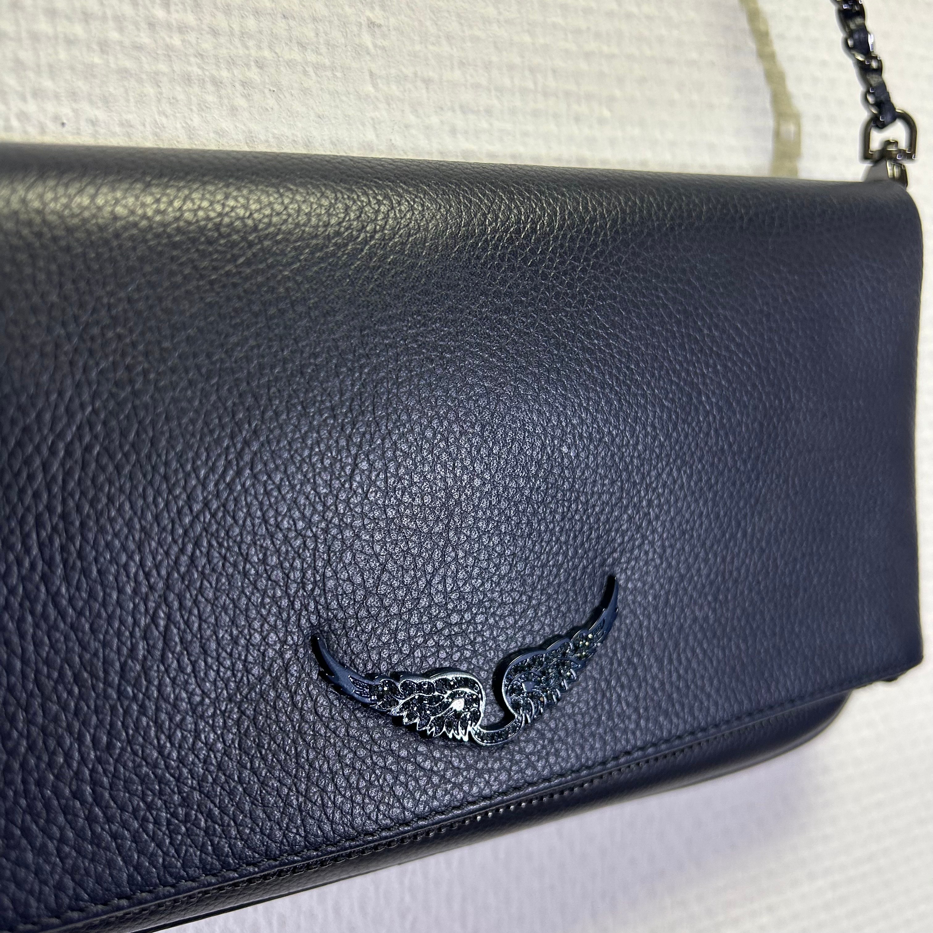 Zadig&Voltaire - Pochette rock - Cuir grainé bleu Comme neuf - Vue 3 - 