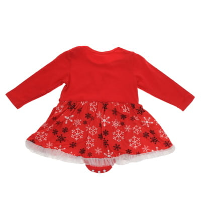Robe de noël rouge imprimée flocons et écritures - bébé - Shein - taille 18 mois - Photo 1