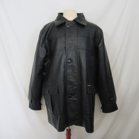 Manteau Court (Peacoat) En Cuir Noir Vintage Liz Claiborne Taille 8 - Neuf Avec Étiquettes