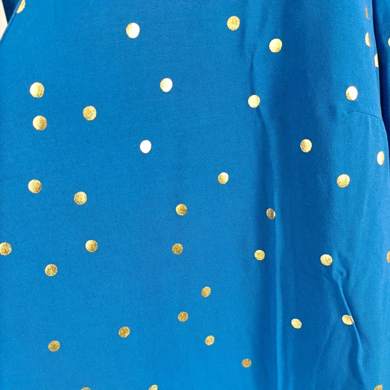 Blouse bleue à pois dorés Karl Marc John col V fluide élégante taille S Comme neuf - Vue 2 - 