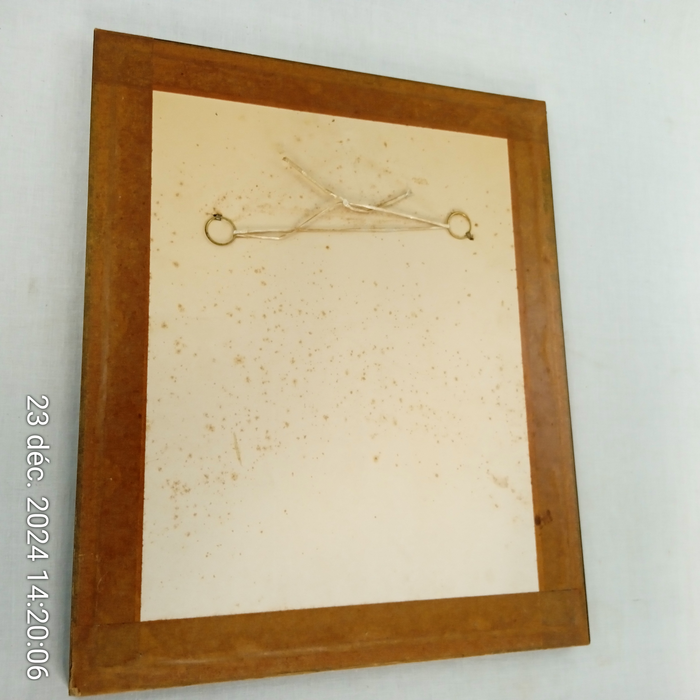 Tableau métal La Pêche relief signée 42x35 cm - Bon état - Photo 5