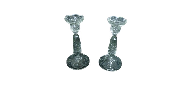 Lot de 2 bougeoirs en cristal - Photo 0