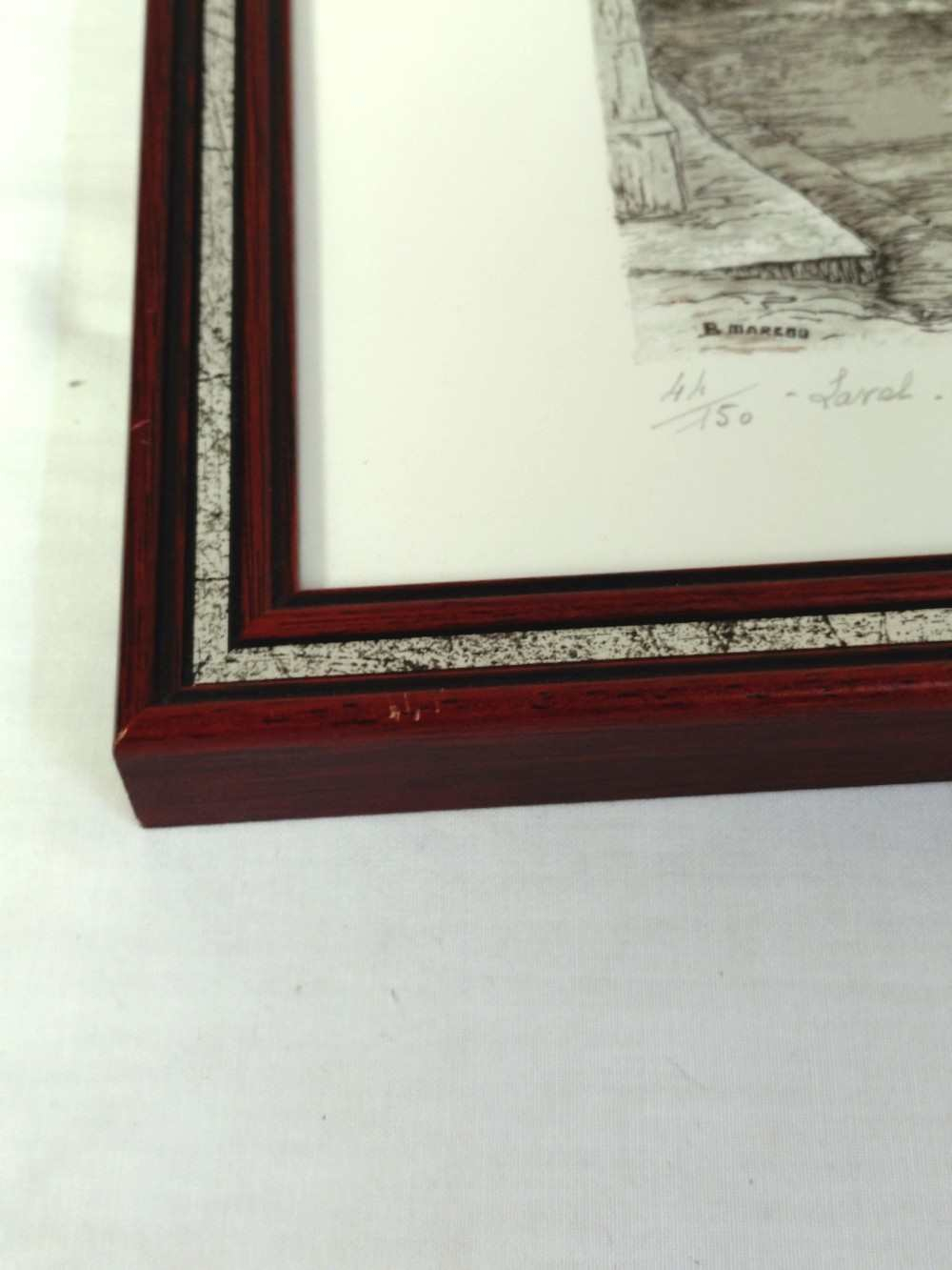 Gravure tirée à la main, signé par l'artiste B.Marcou, 44 ème tirage sur 150, Laval 1984. - Photo 4