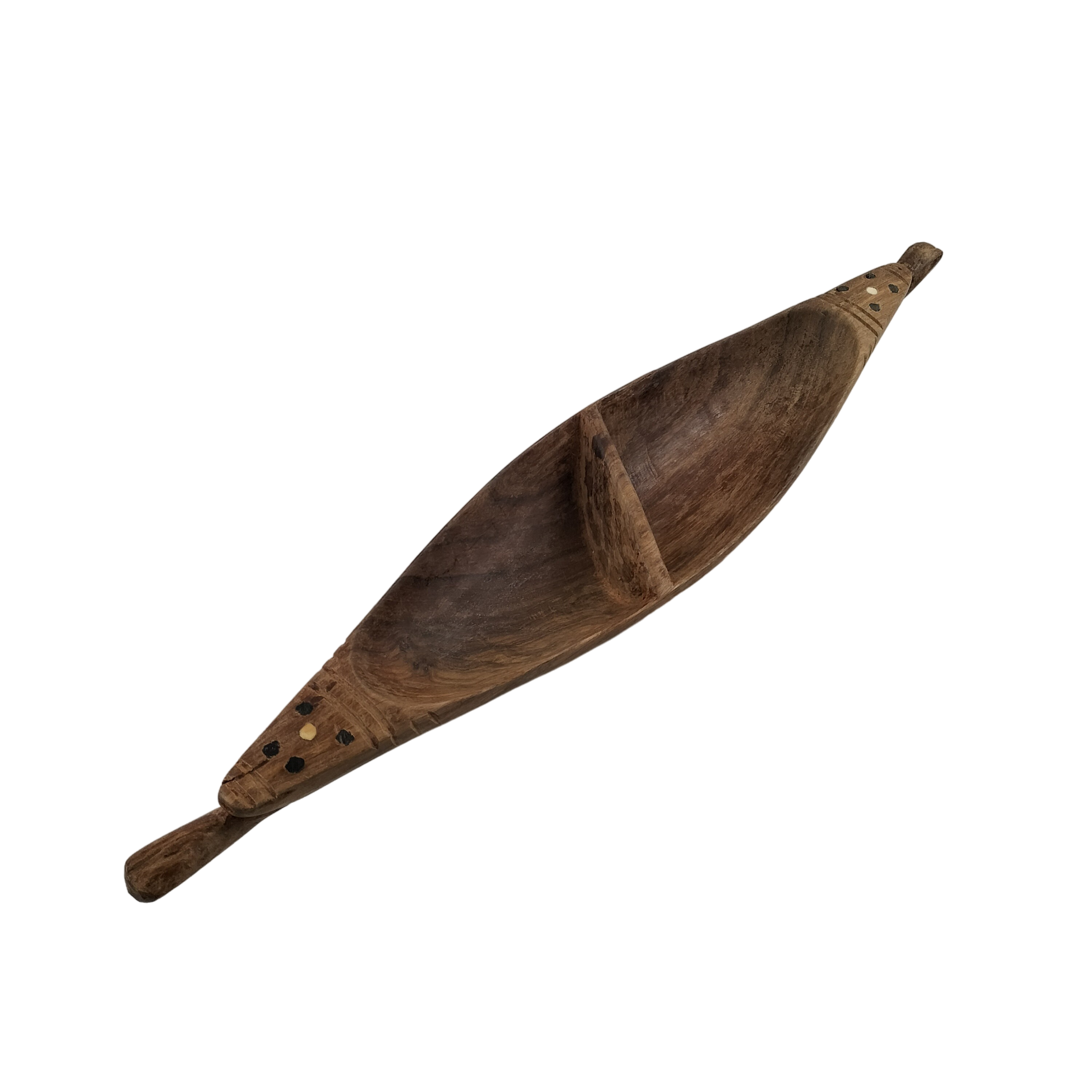 Pirogue africaine décorative en bois - Photo 0