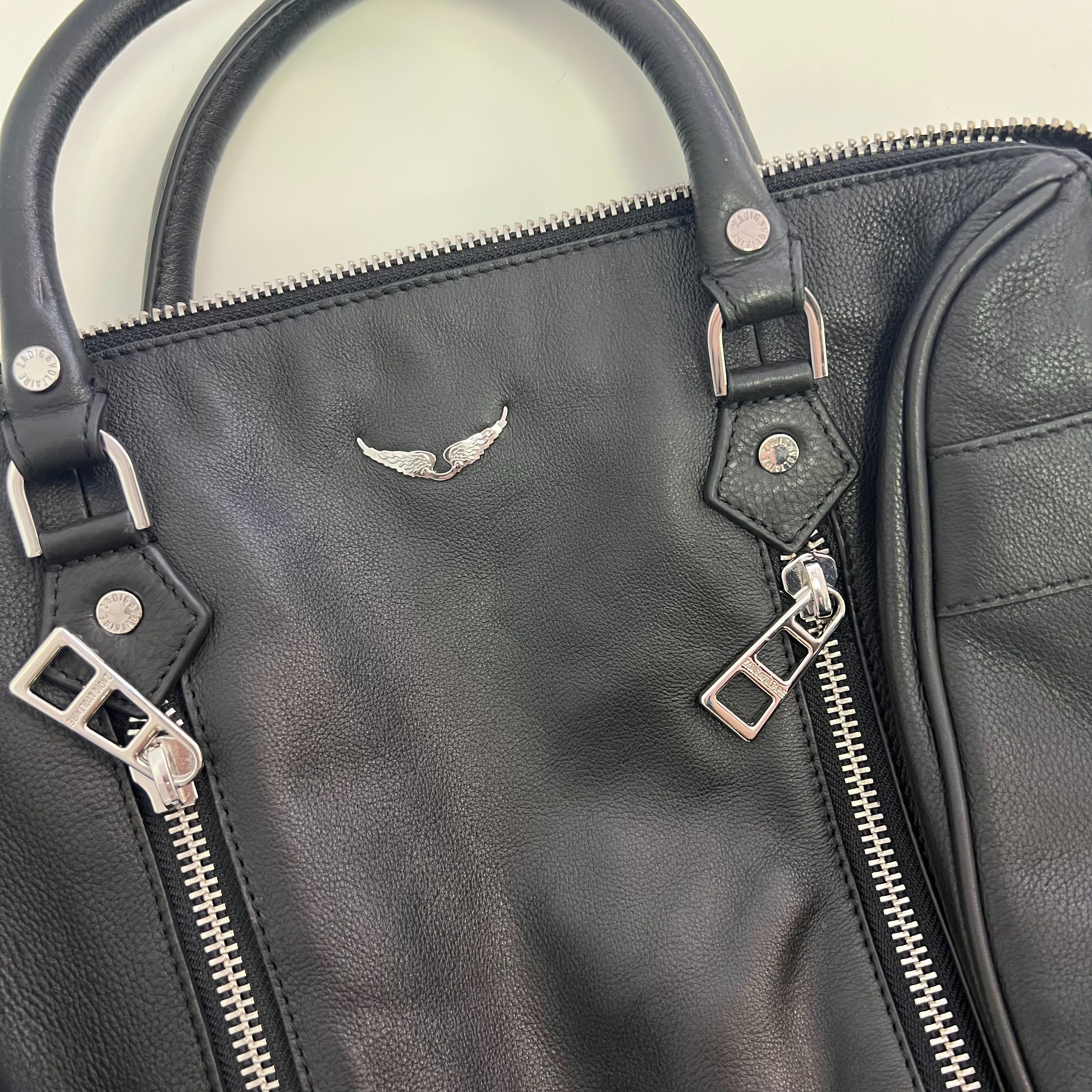 Sac Zadig & Voltaire Sunny medium Noir cuir grainé Très bon état - Vue 3 - 