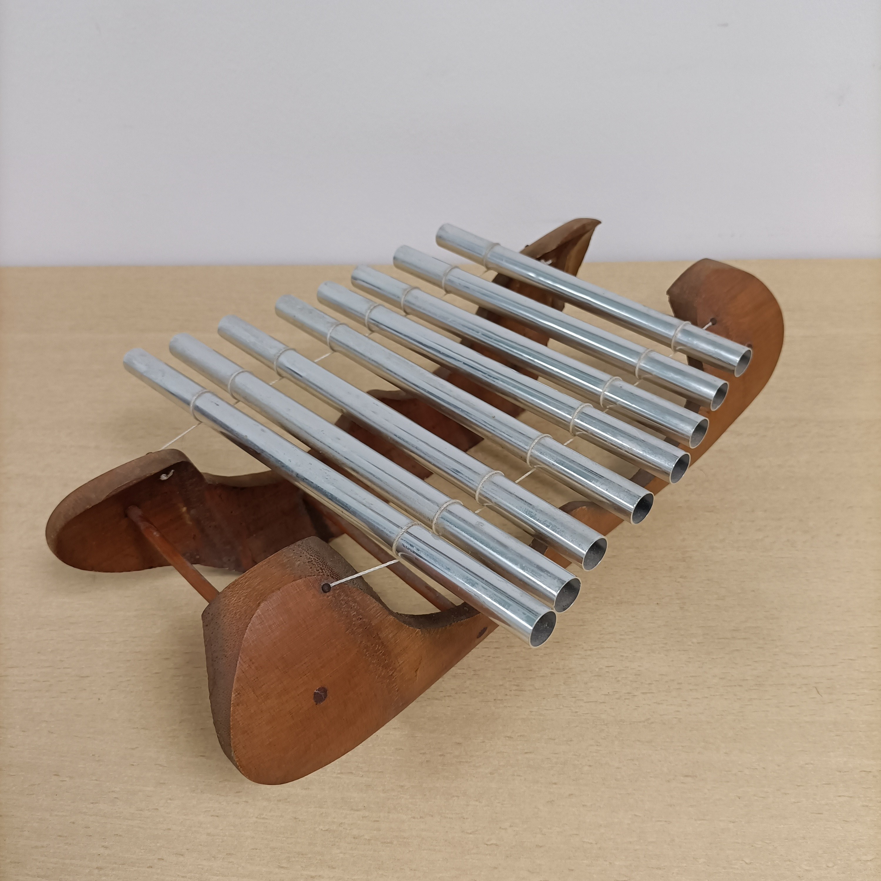 Kalimba sanza artisanale en bois massif instrument de musique ethnique déco vintage Très bon état - Vue 10 - 