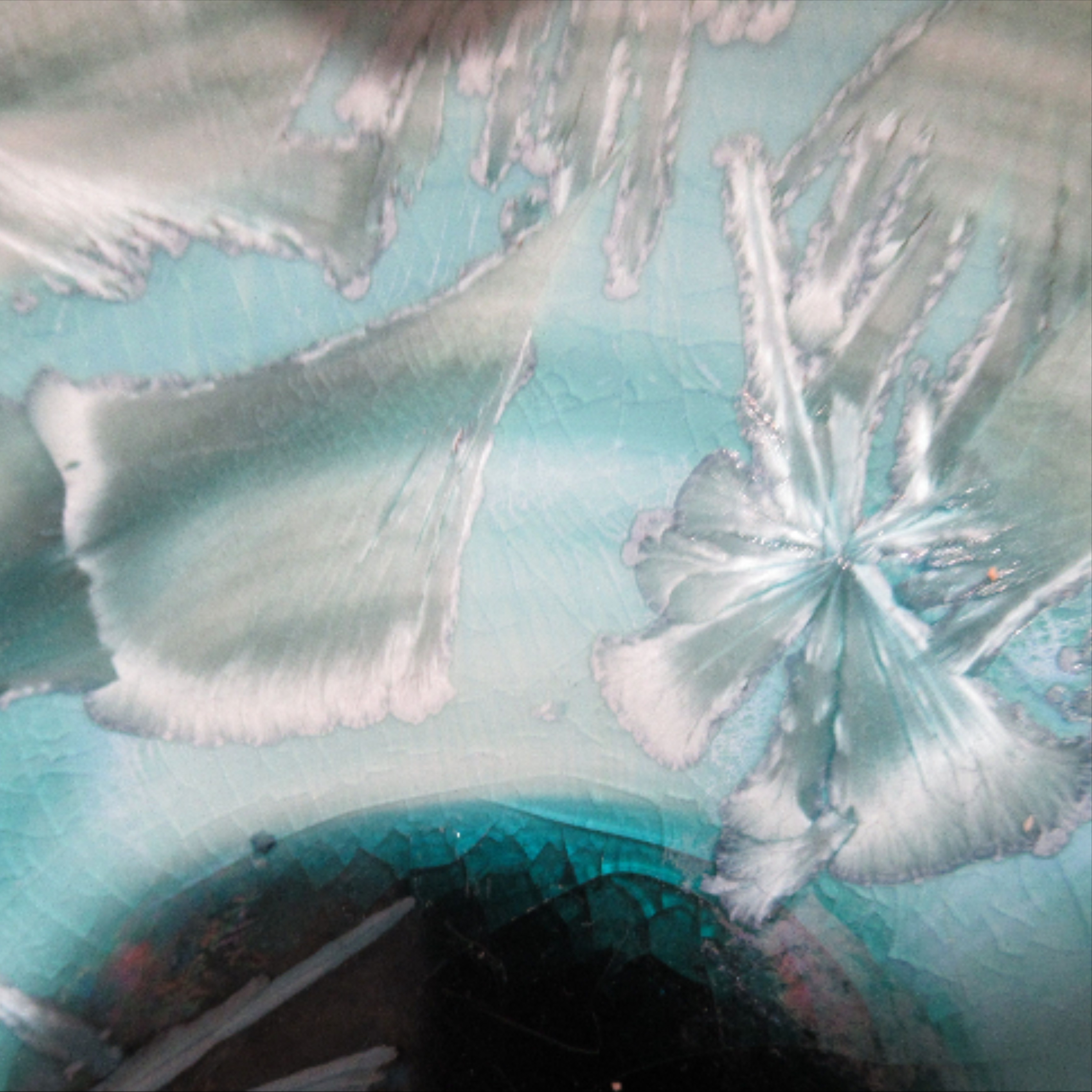 Coupelle en céramique émaillée, finition cristallisée bleu turquoise - Photo 3