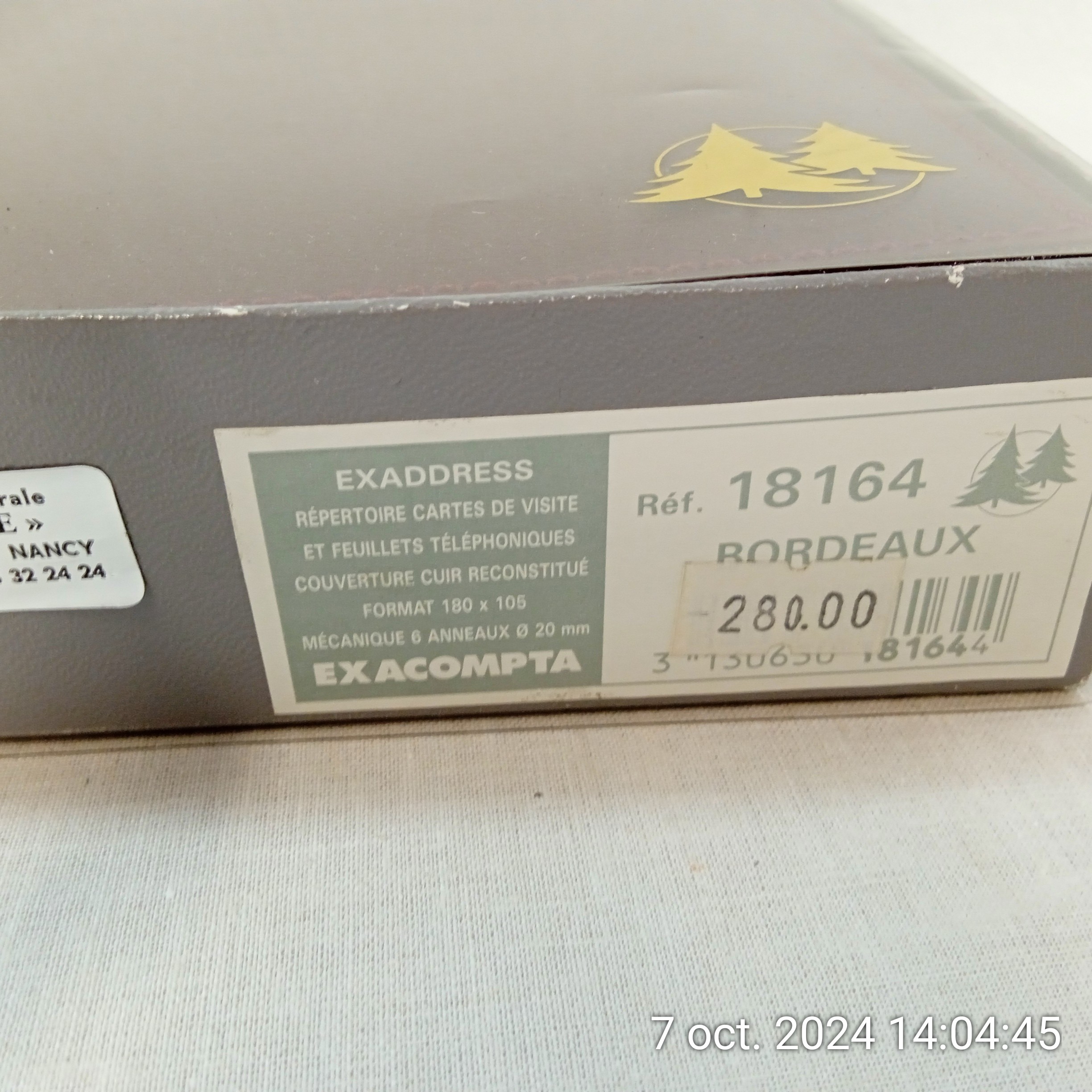 Agenda Organiseur EXACOMPTA cartes de visite et feuilles téléphoniques couverture cuir mécanique 6 anneaux  Comme neuf - Vue 4 - 