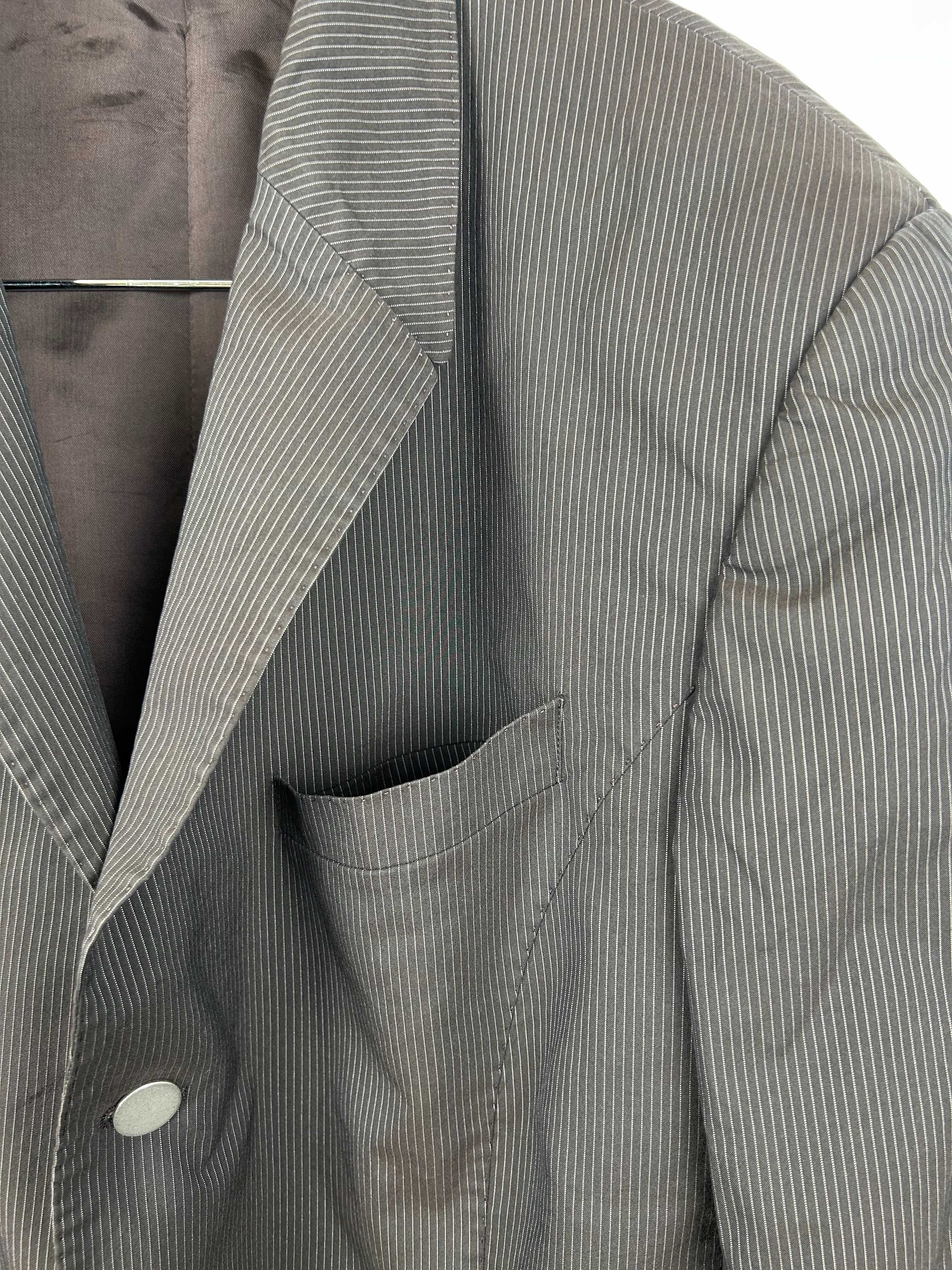 Veste de costume marron à rayures - Thierry Mugler - IT 56 - Photo 1