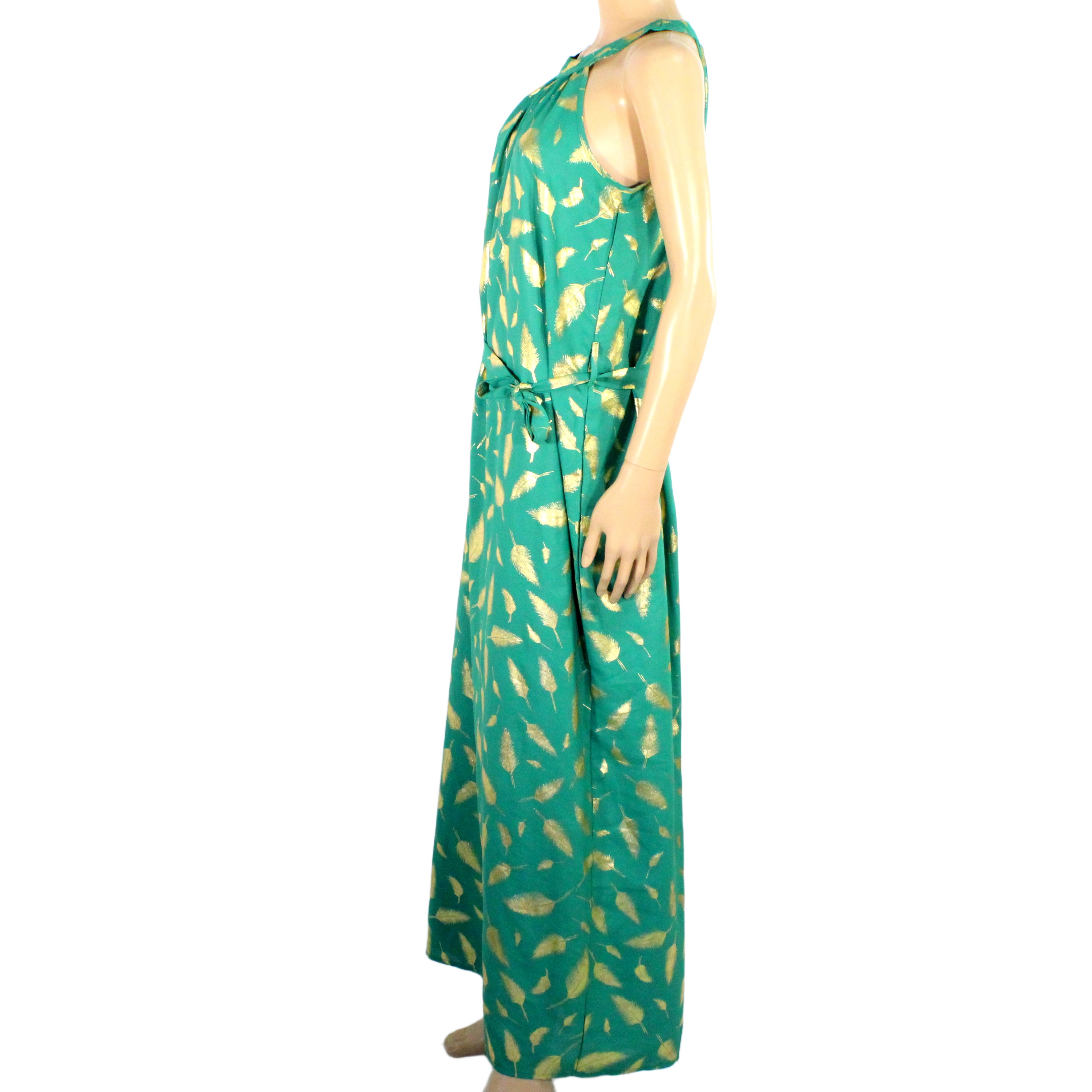 Robe Longue Verte & Dorée MISS SARA Estimée Taille Unique - Photo 4