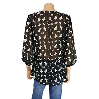 Blouse imprimée noire et beige - femme - Daxon - taille 42 - Photo 1