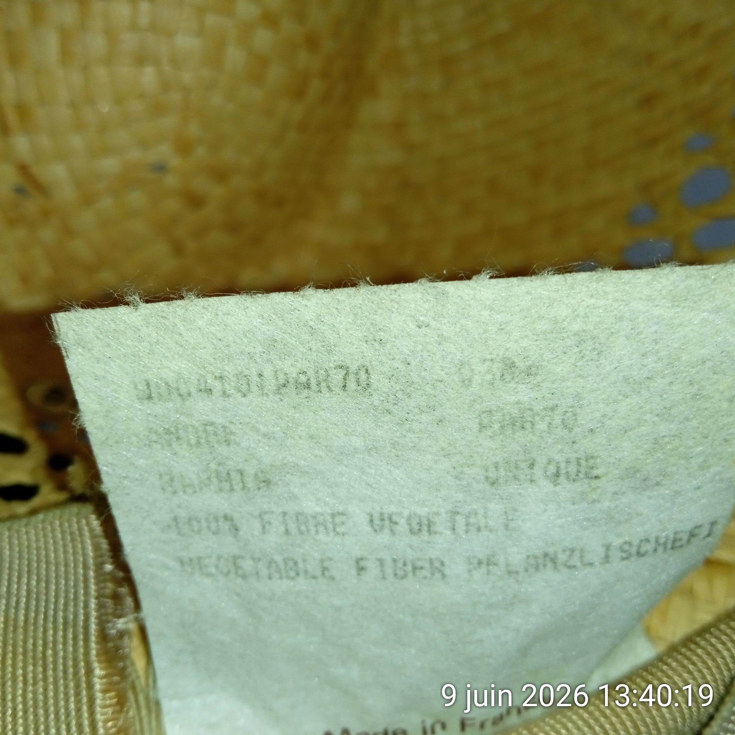 Chapeau Crambes Made in France tressée en fibre végétale T. 57 Bon état - Vue 6 - 