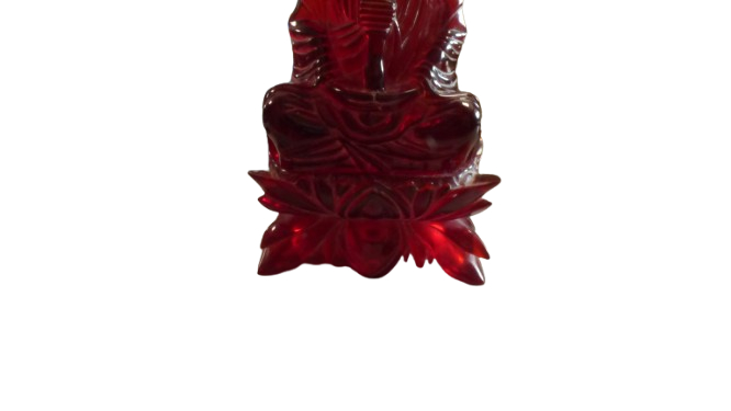 Statue de bouddha décorative couleur rouge cerise - Photo 5