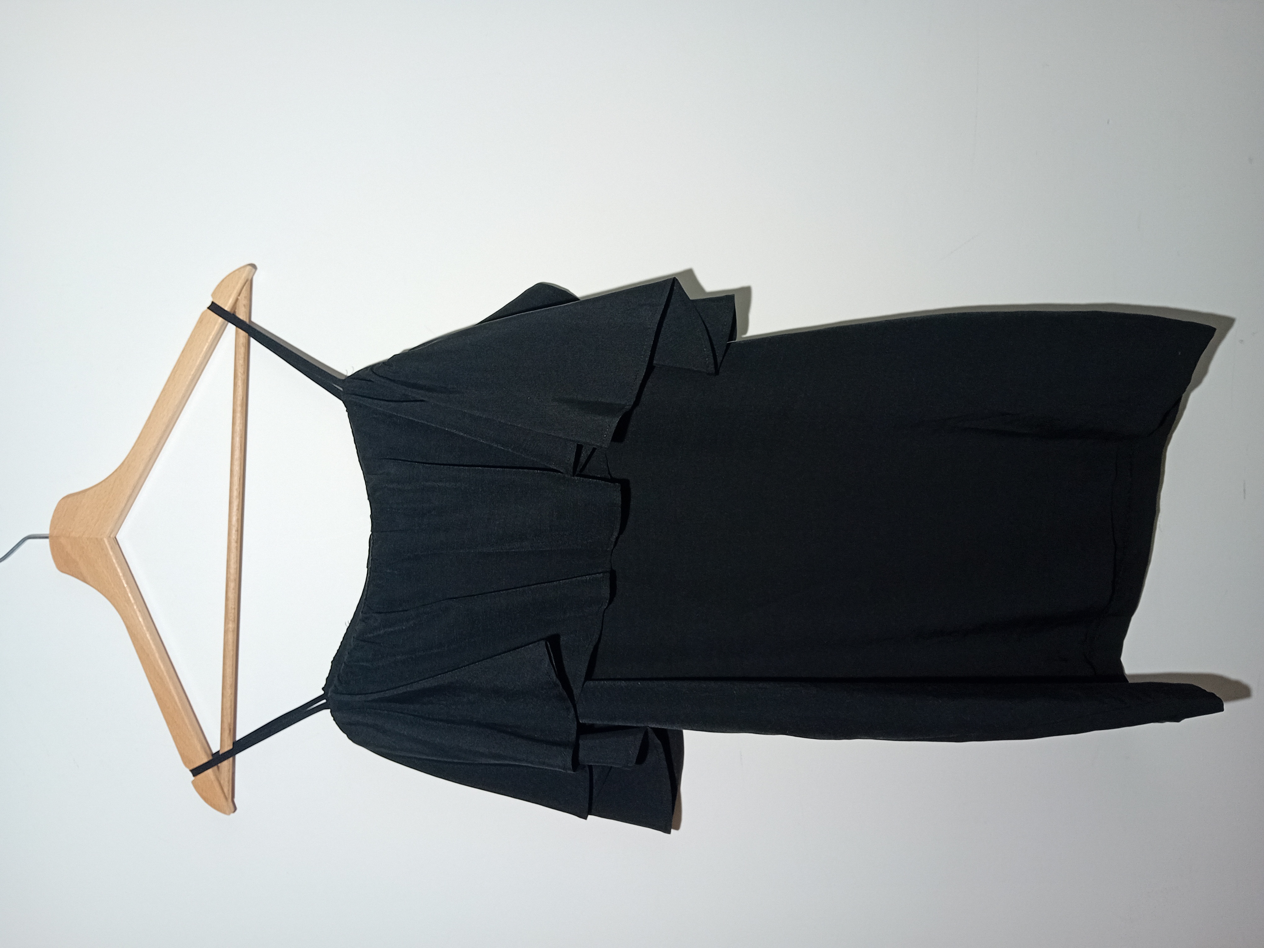 Robe Noire Sisley Épaules Dénudées Volants Taille S 36 (T4595)  - Vue 7 - 