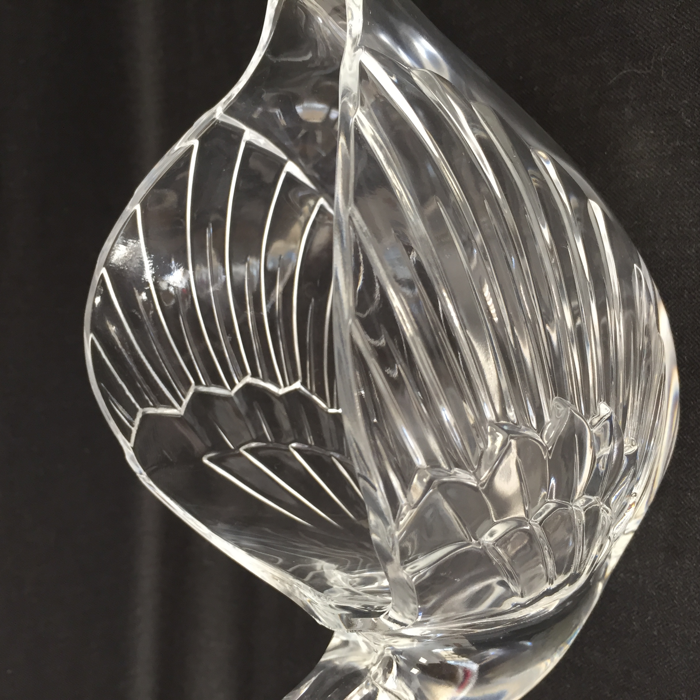 Paire De Cygnes En Verre Cristal Émeraude - Cendrier Ou Vide-Poche Déco Vintage