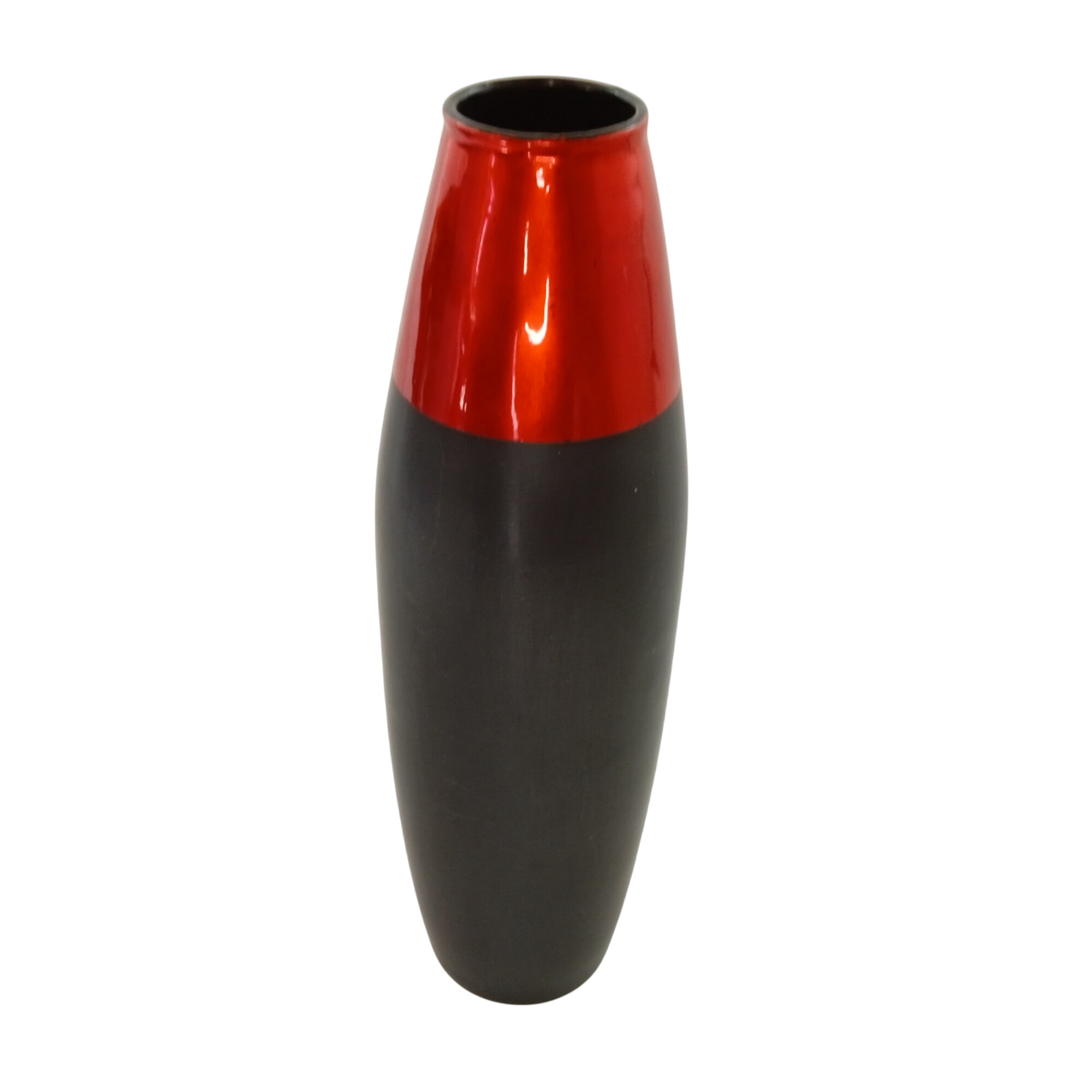 Vase XXL style art déco 42 cm en céramique noir et rouge Très bon état - Vue 2 - 
