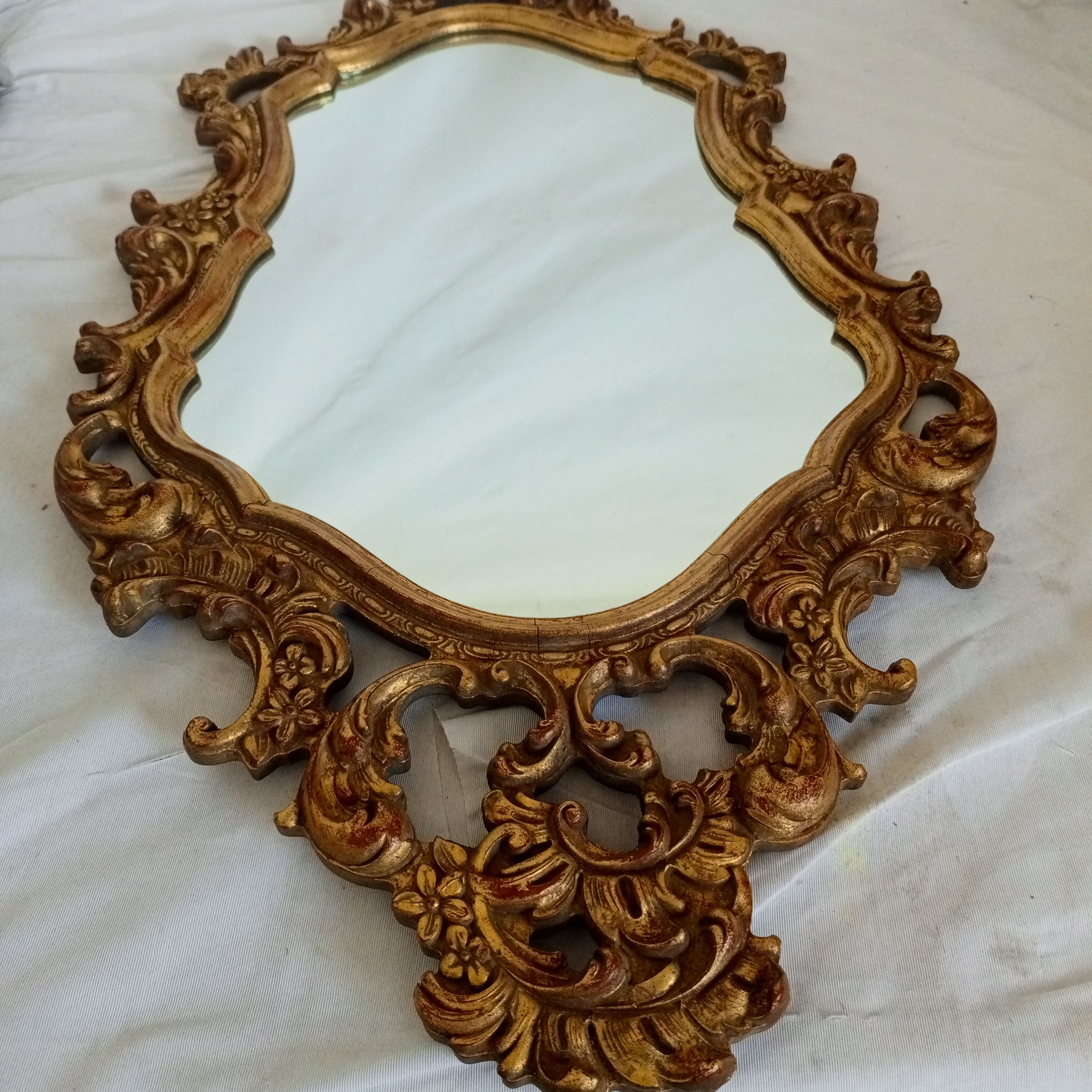 Miroir Mural Design Guayaquil – Doré, Aluminium, Style Antique, 65 Cm, WOMO-DESIGN