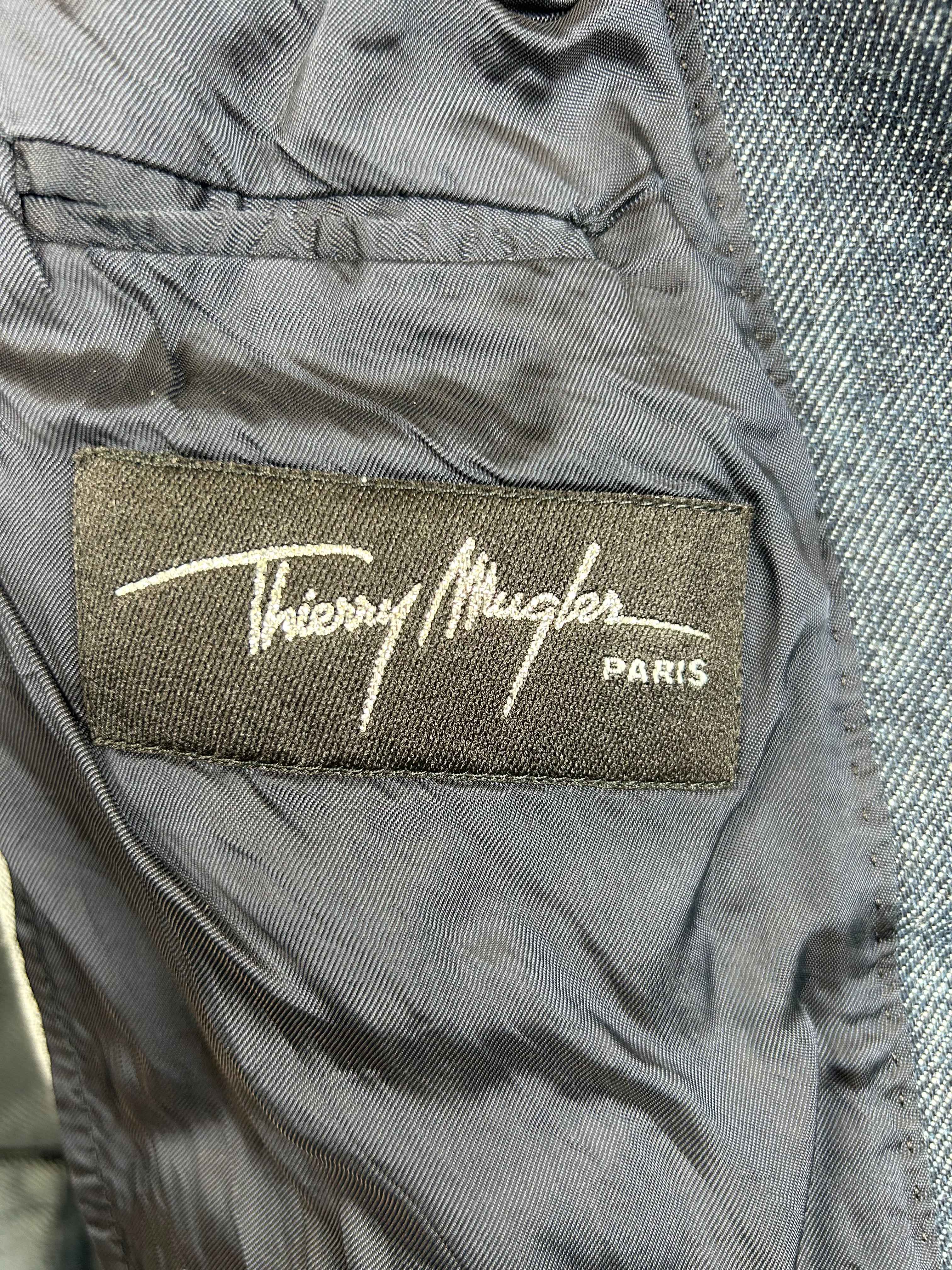 Veste bleu en jean - Thierry Mugler - 46 - Photo 3