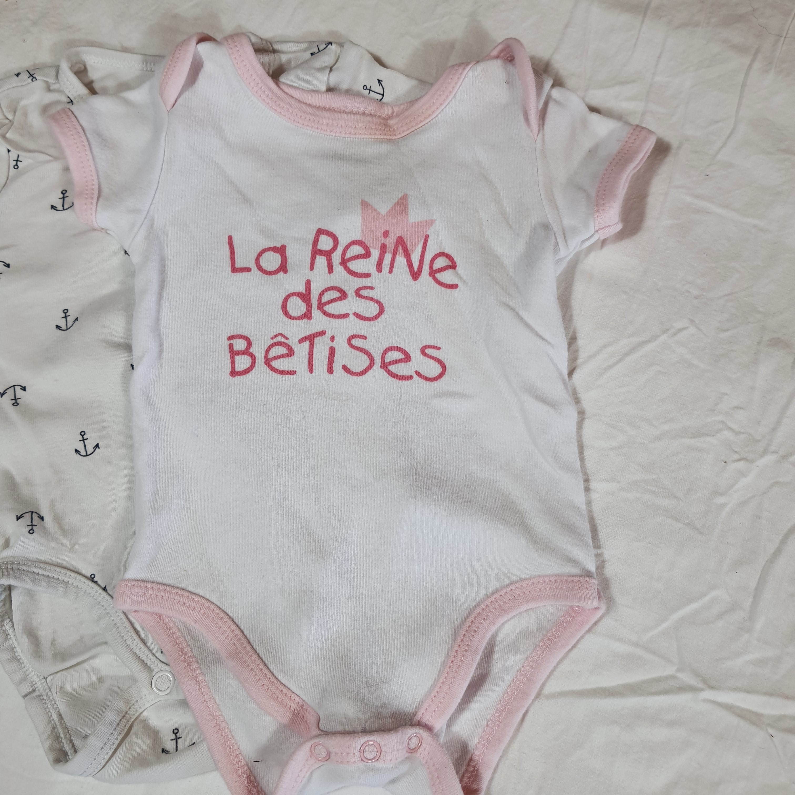 Lot de 3 bodies manches courtes - 6 mois - Photo 1
