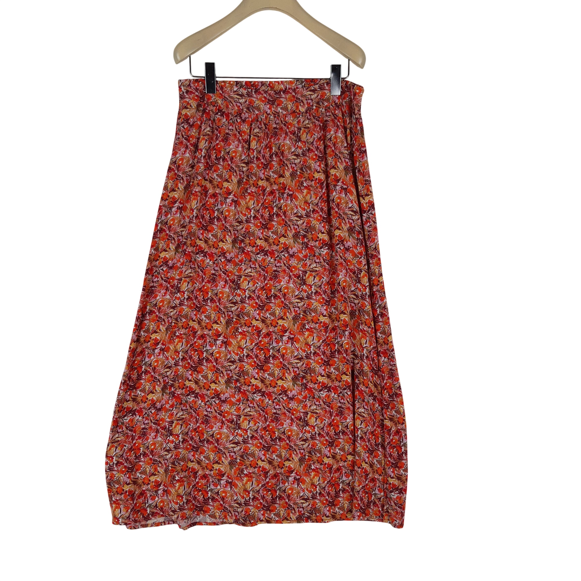 Caroll - Jupe imprimé floral multicolore - Taille 40 mesures 40 cm Longueur= 91 cm  -  reconditionné disponible sur Label Emmaüs
