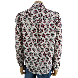 Chemisier manches longues blanche cassé imprimée bordeaux et noire - Femme- Scotch&Soda- T. XS - Photo 1