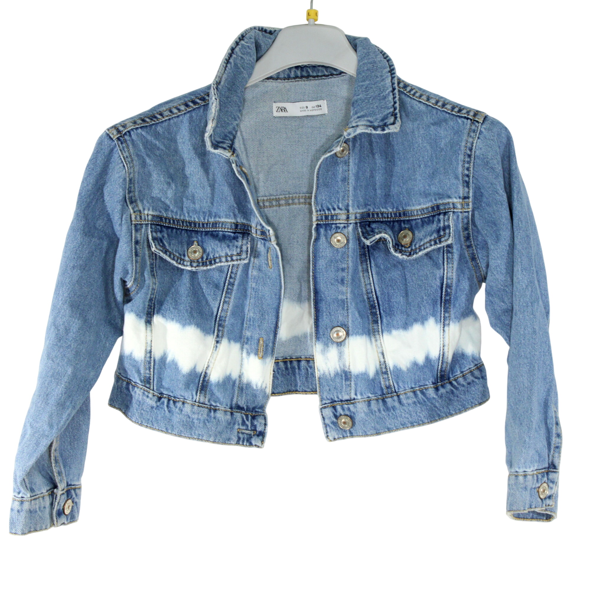 Veste Matelassée Fille ZARA Kids - Taille 9-10 Ans - Jean Vieilli Bleu - Occasion Très Bon état